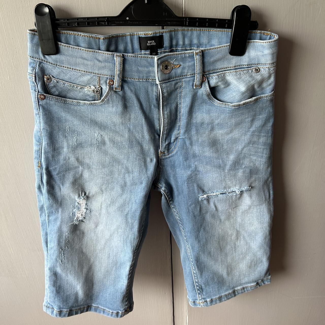 River island mens jean shorts online