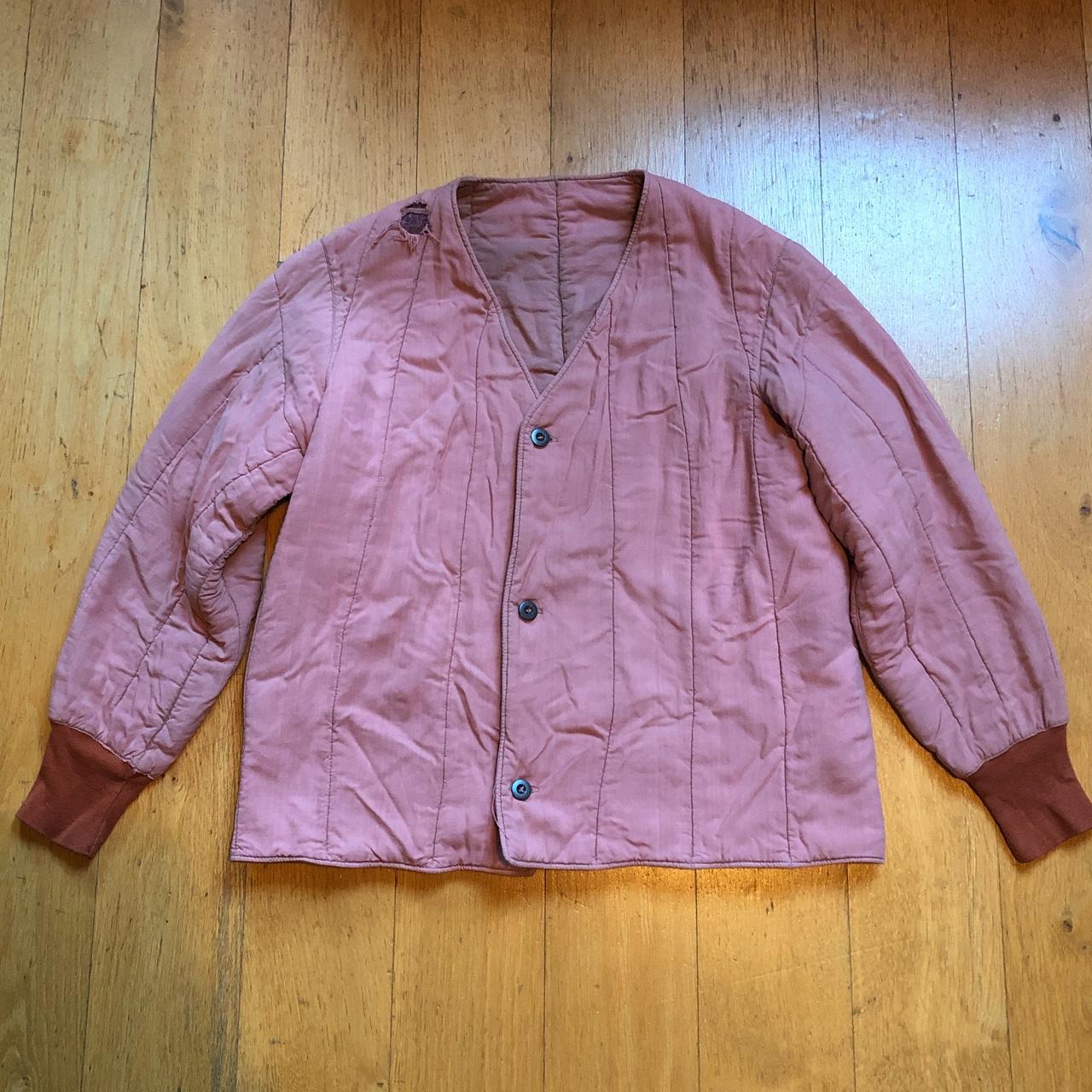 Beautiful quilted pastel pink jacket liner cardigan... - Depop