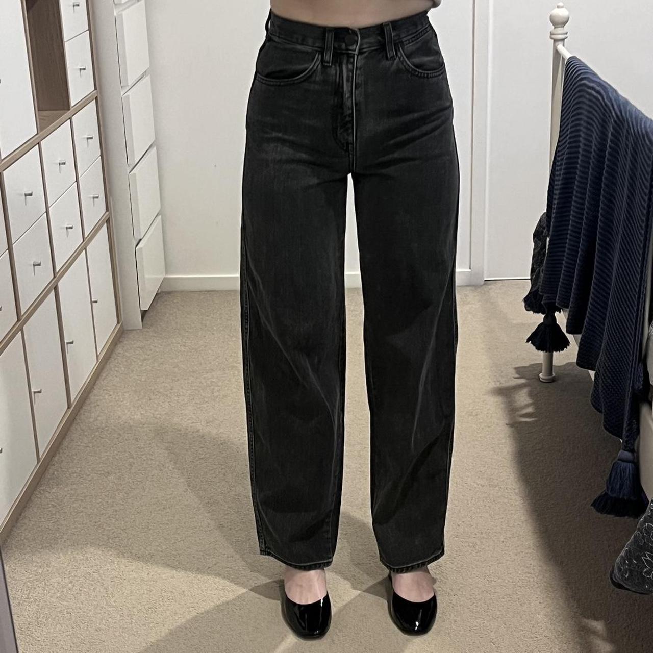 Uniqlo Wide Leg Baggy Jeans WOMEN'S WIDE STRAIGHT JEANS (BAGGY - Main Image