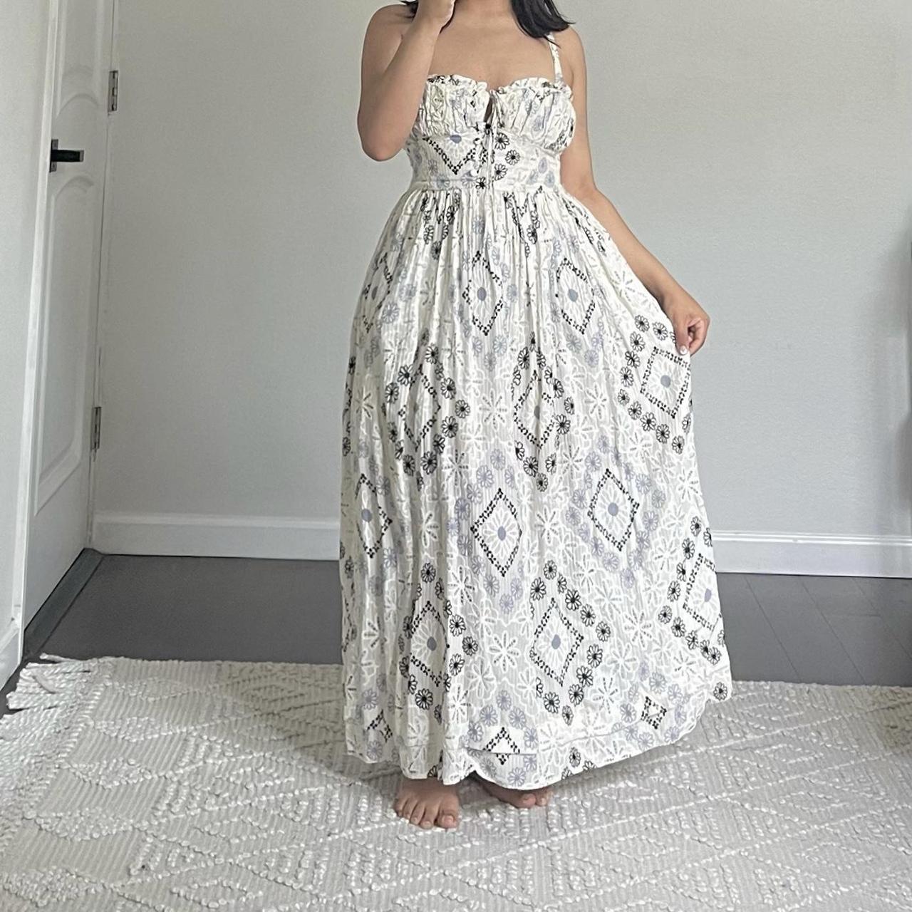 Urban Outfitters Embroidered Open-Back Midi