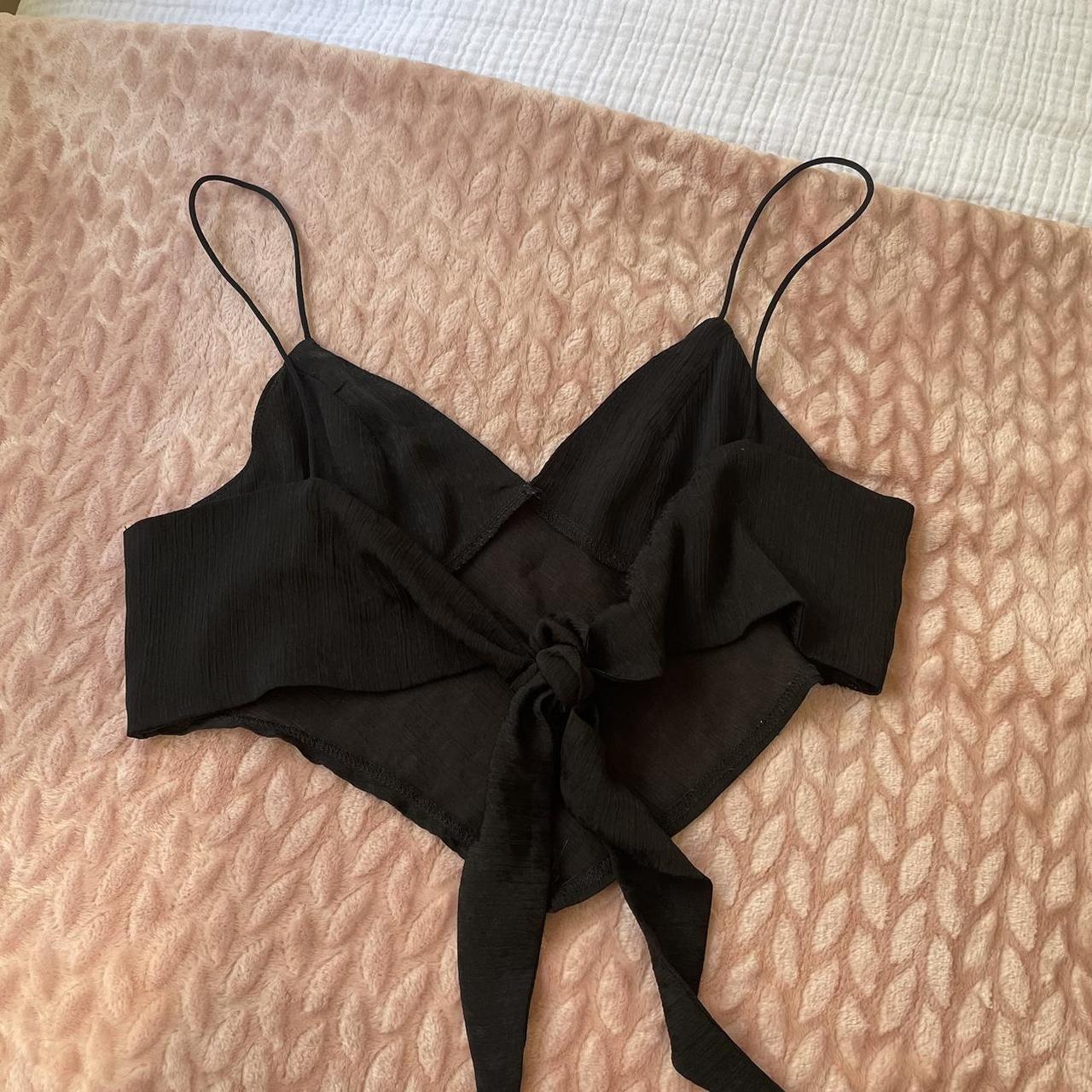 super cute summer princess polly top black and ties... - Depop