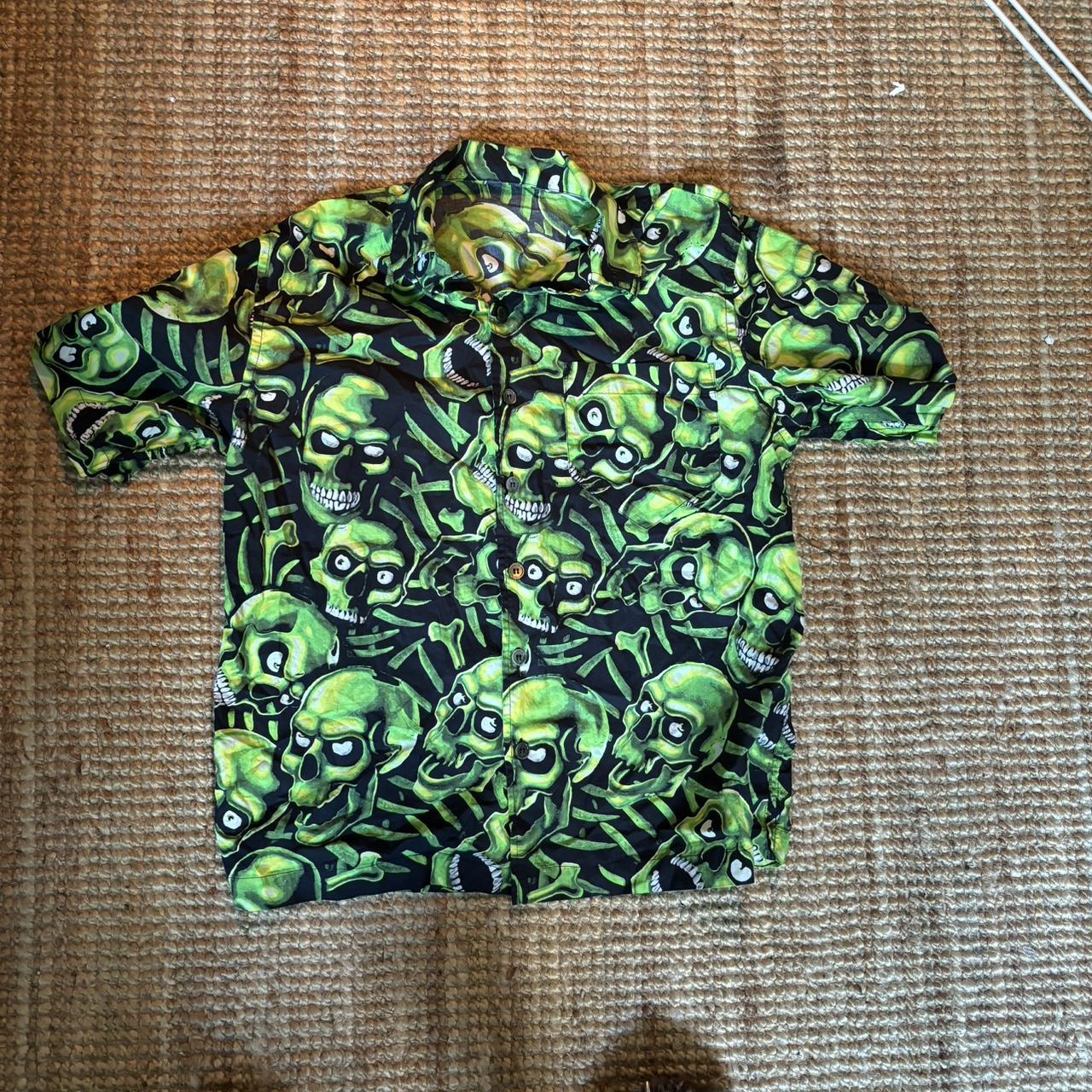 Green skull supreme shirt best sale