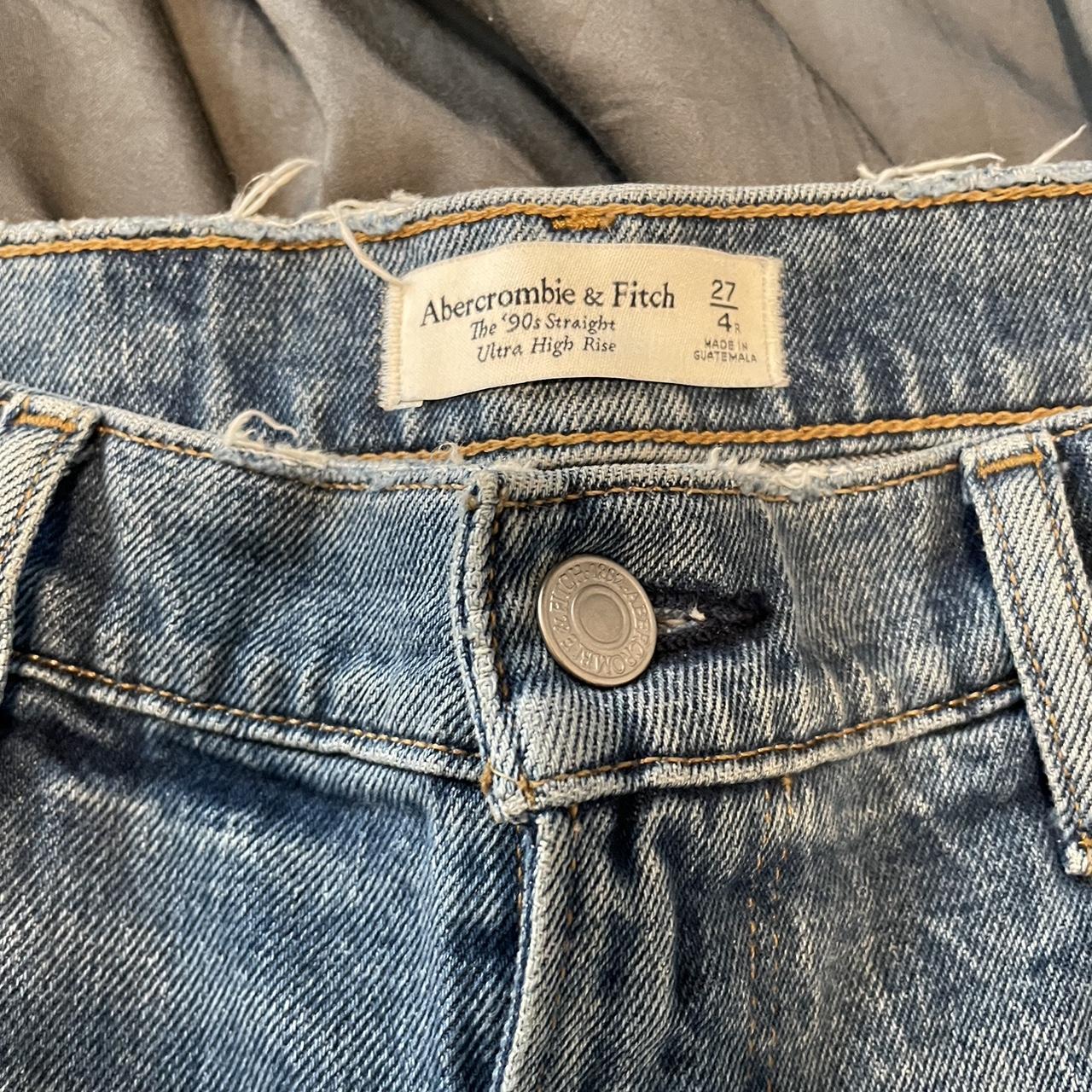 Abercrombie 90s Ultra High Rise Straight Jean size... - Depop