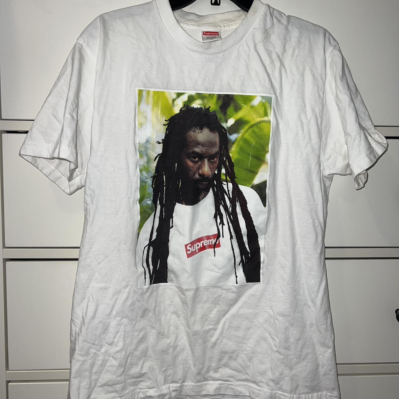 Men's Supreme White Buju Banton Graphic T-Shirt -... - Depop