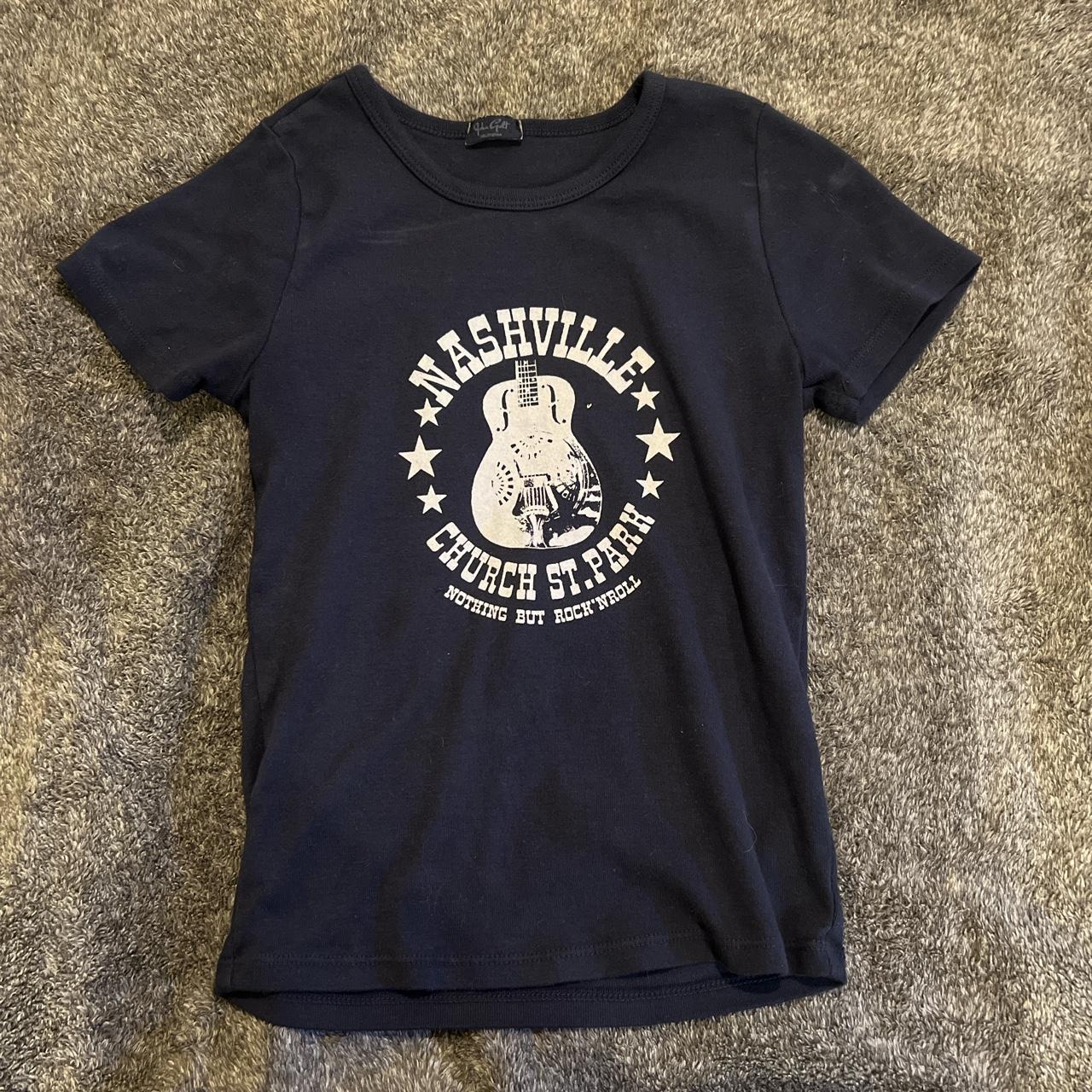 •Navy Nashville Brandy Melville crop top Depop