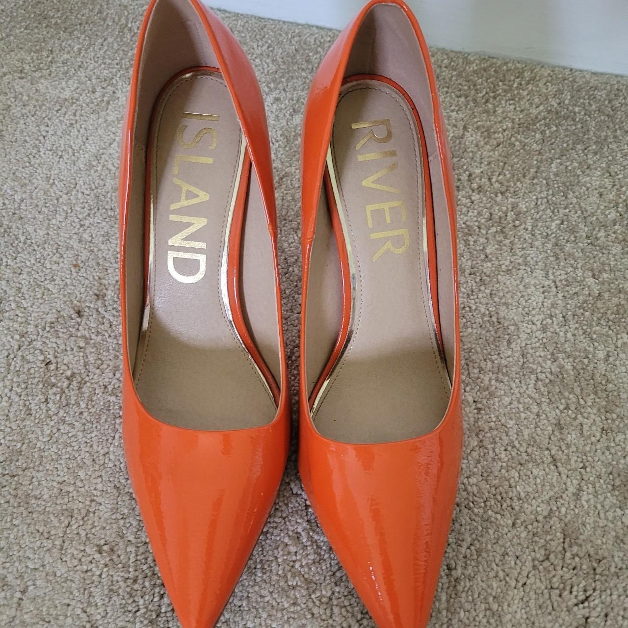 Orange fashion court shoes river island