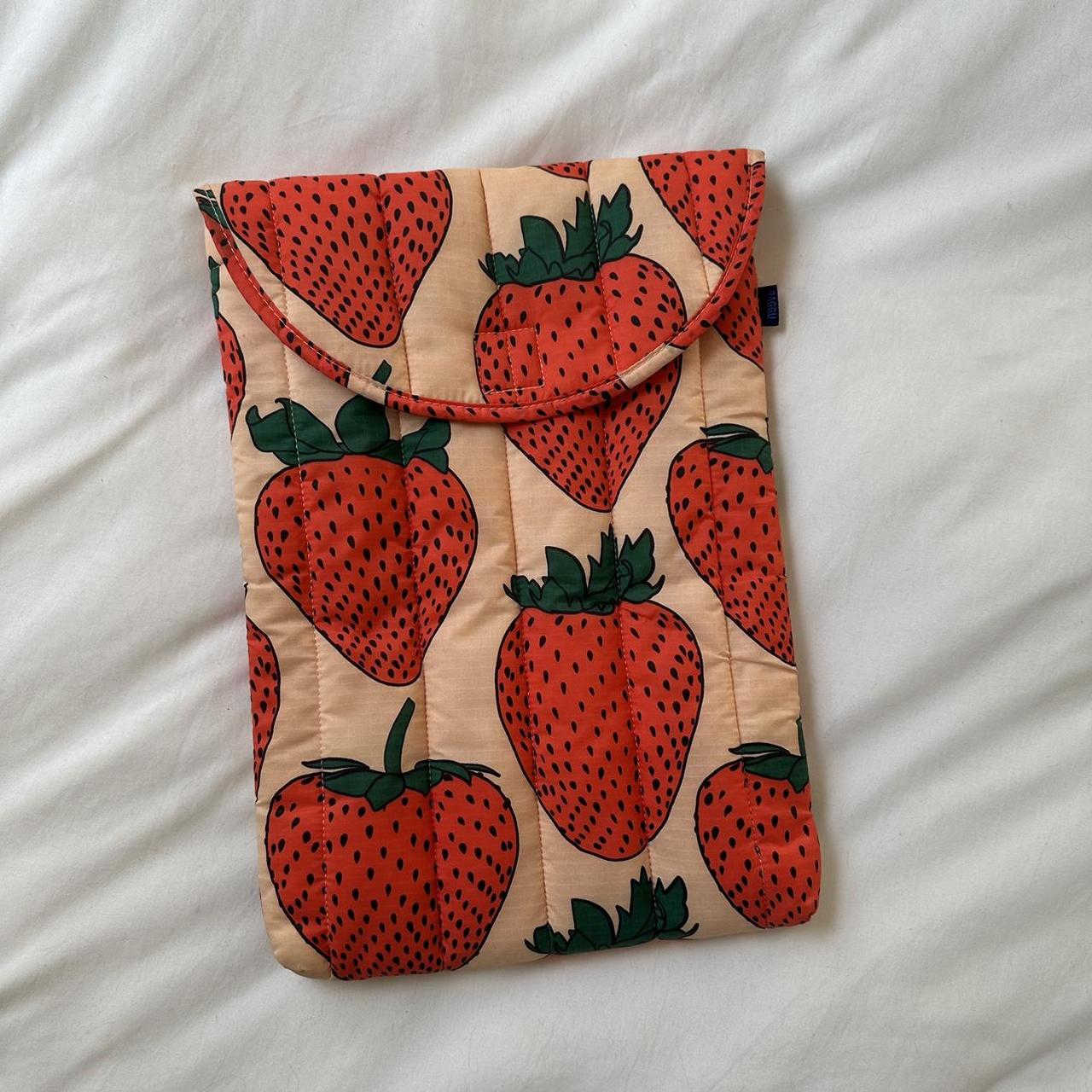 Baggu Strawberry Laptop Puffy Case barley used Depop