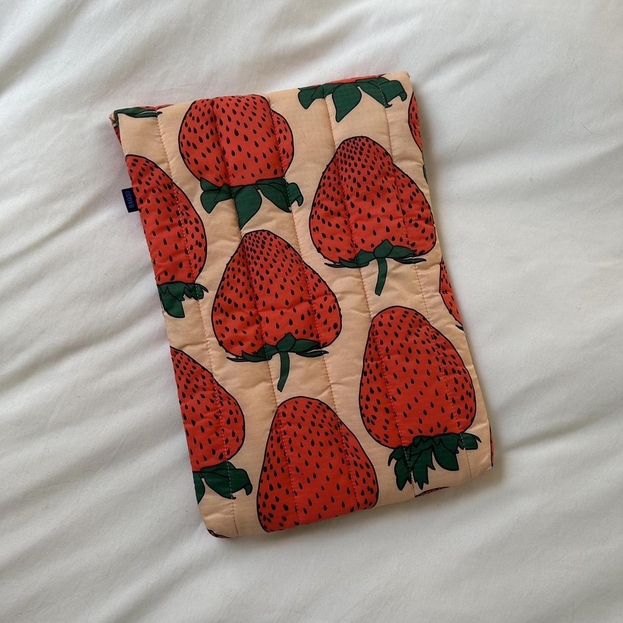 Baggu Strawberry Laptop Puffy Case barley used Depop