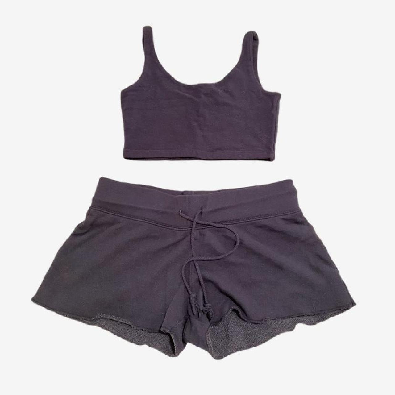 brandy melville shorts and tank top set dark navy... - Depop