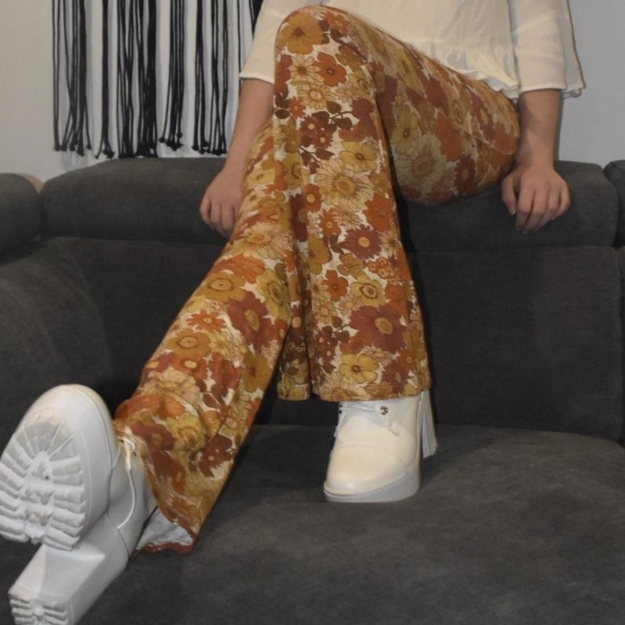 Ghanda floral, flared pants💛N Fits size 810... Depop