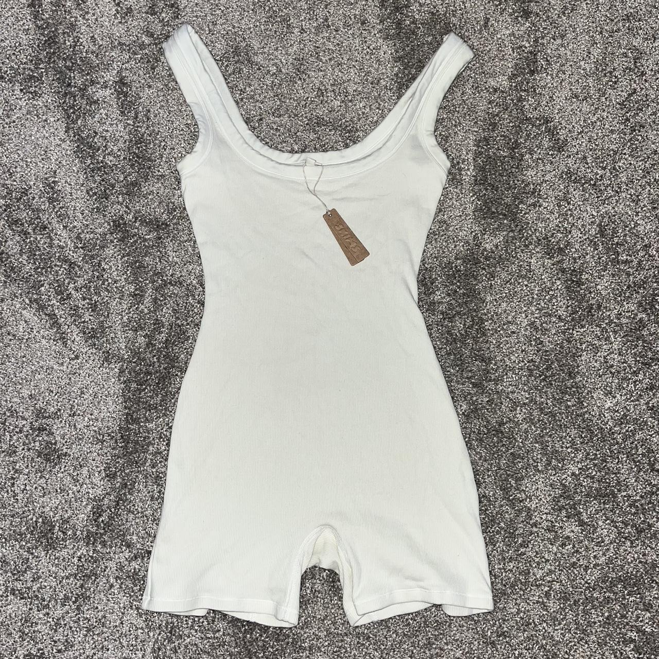 Skims Cotton Rib Onesie/Romper in Bone 🤍 worn to... Depop