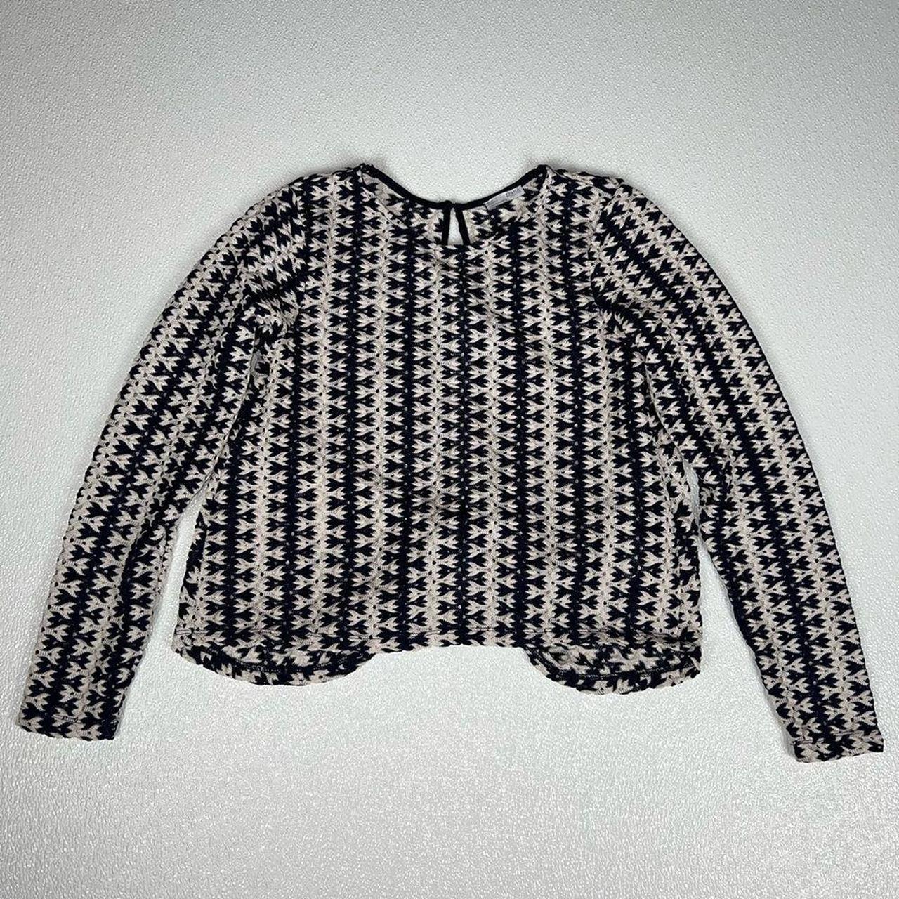 Zara B/W Collection Knit Open Back Long Sleeve Top... - Depop