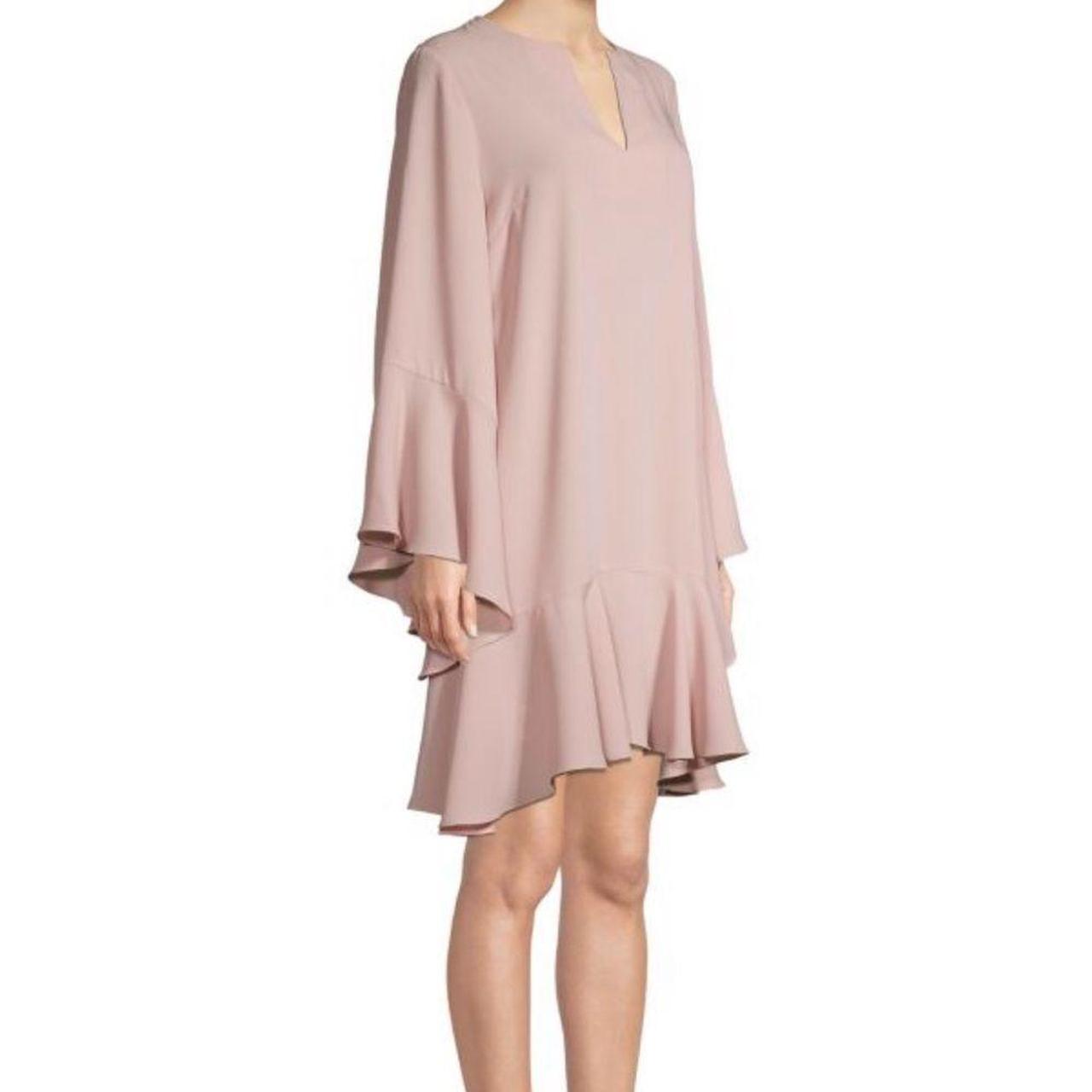 BCBGMaxazria Flutter Sleeves Shift Dress Tea Rose