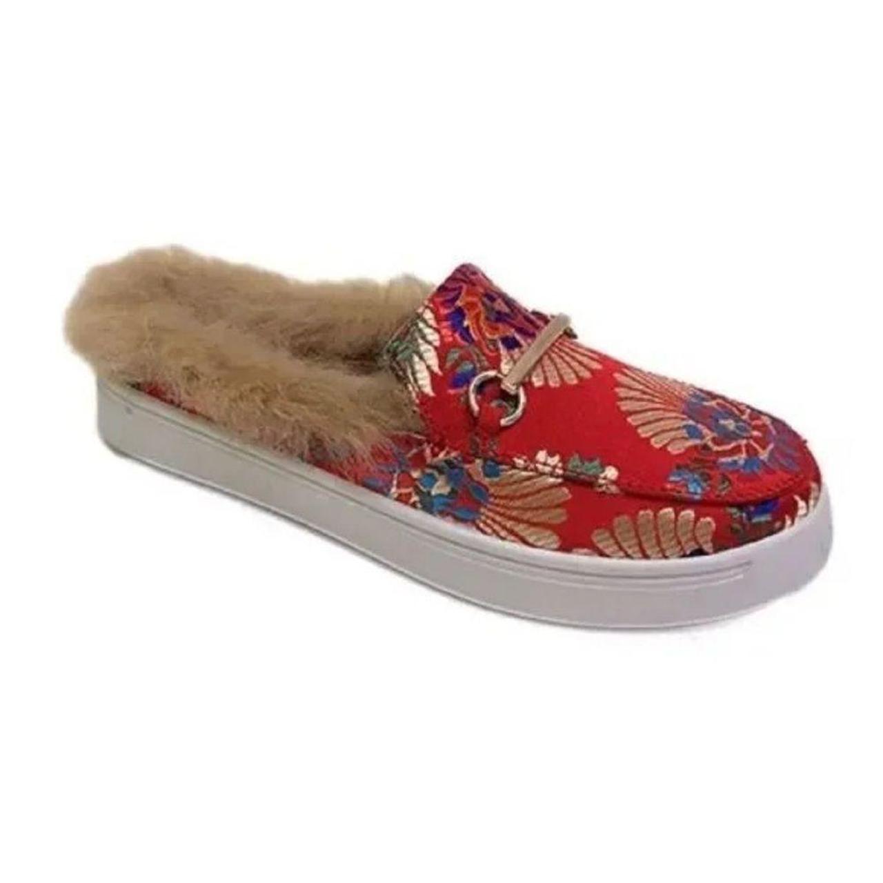 Bamboo faux fur slippers hot sale