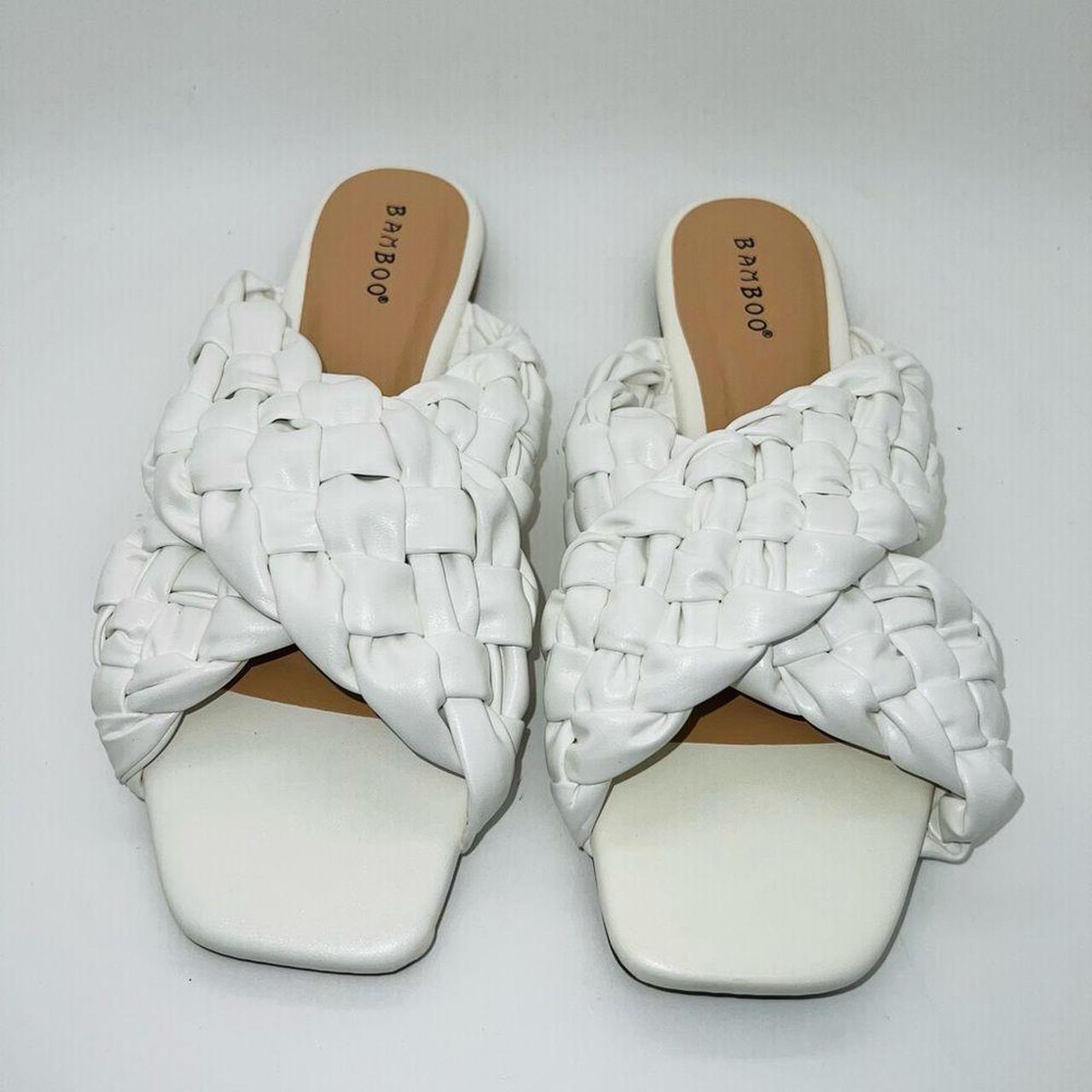 Bamboo white online sandals