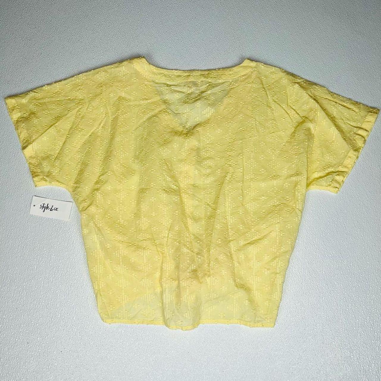 Style & Co Lemon Meringue Yellow Cotton Woven Tie... Depop