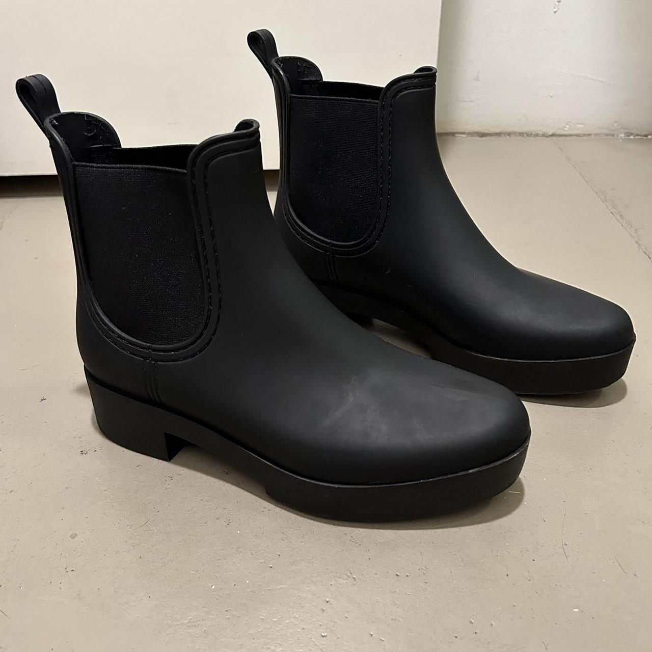 Black rubber Cloudy rain boot by Jeffrey Campbell Depop