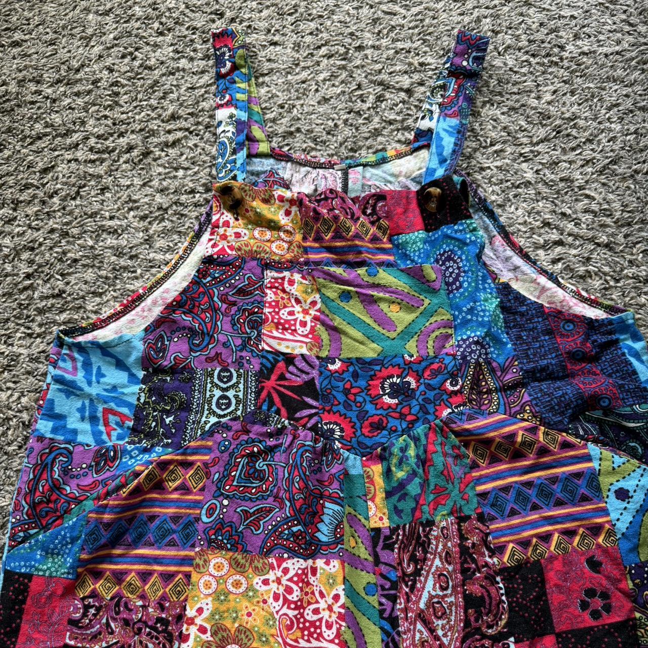 Gheri Womens Natural Cotton Overalls Lightweight Plain Festival Dungarees Harem Pants Petrol Blue Medium