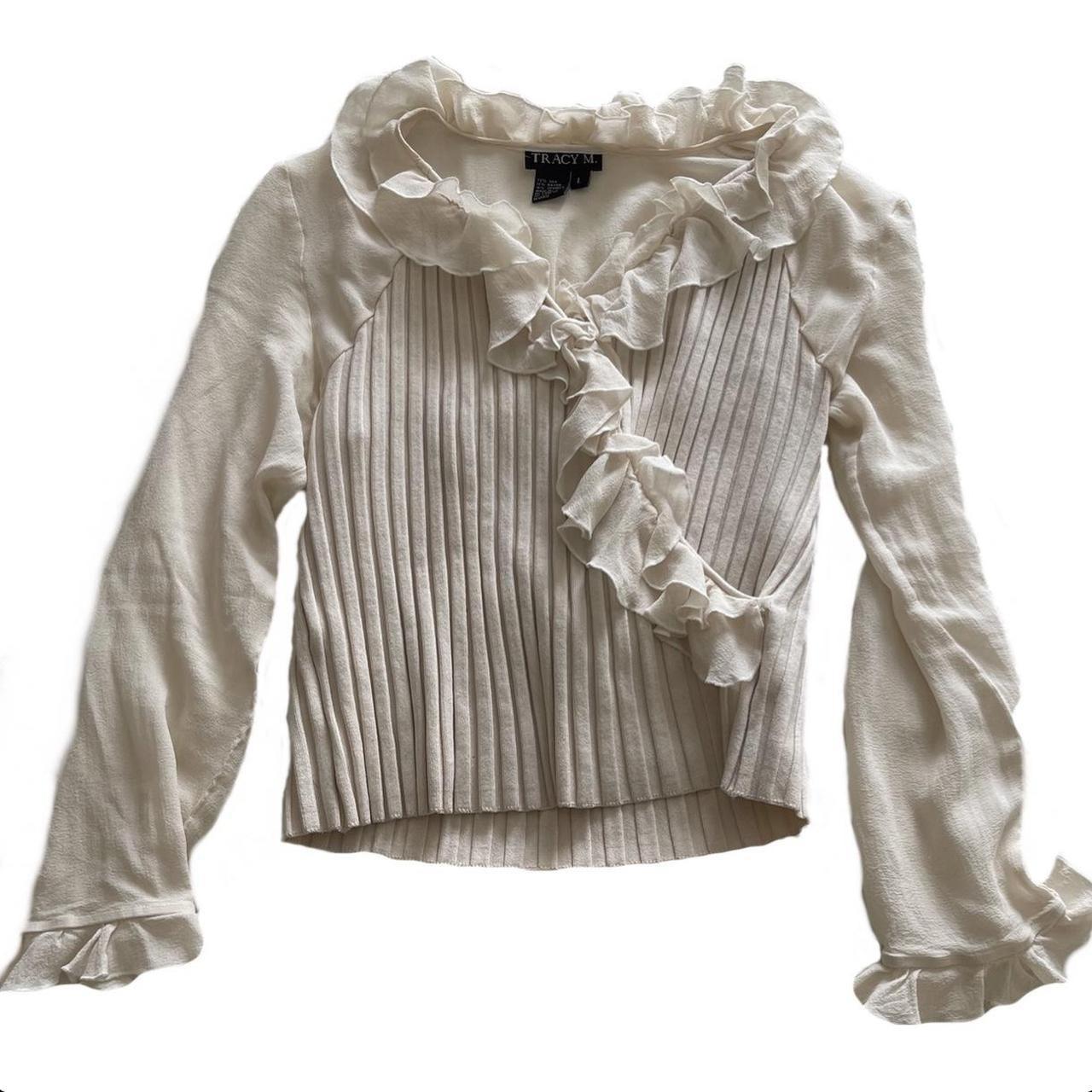 Ellen Tracy Women's Cream and Tan Blouse