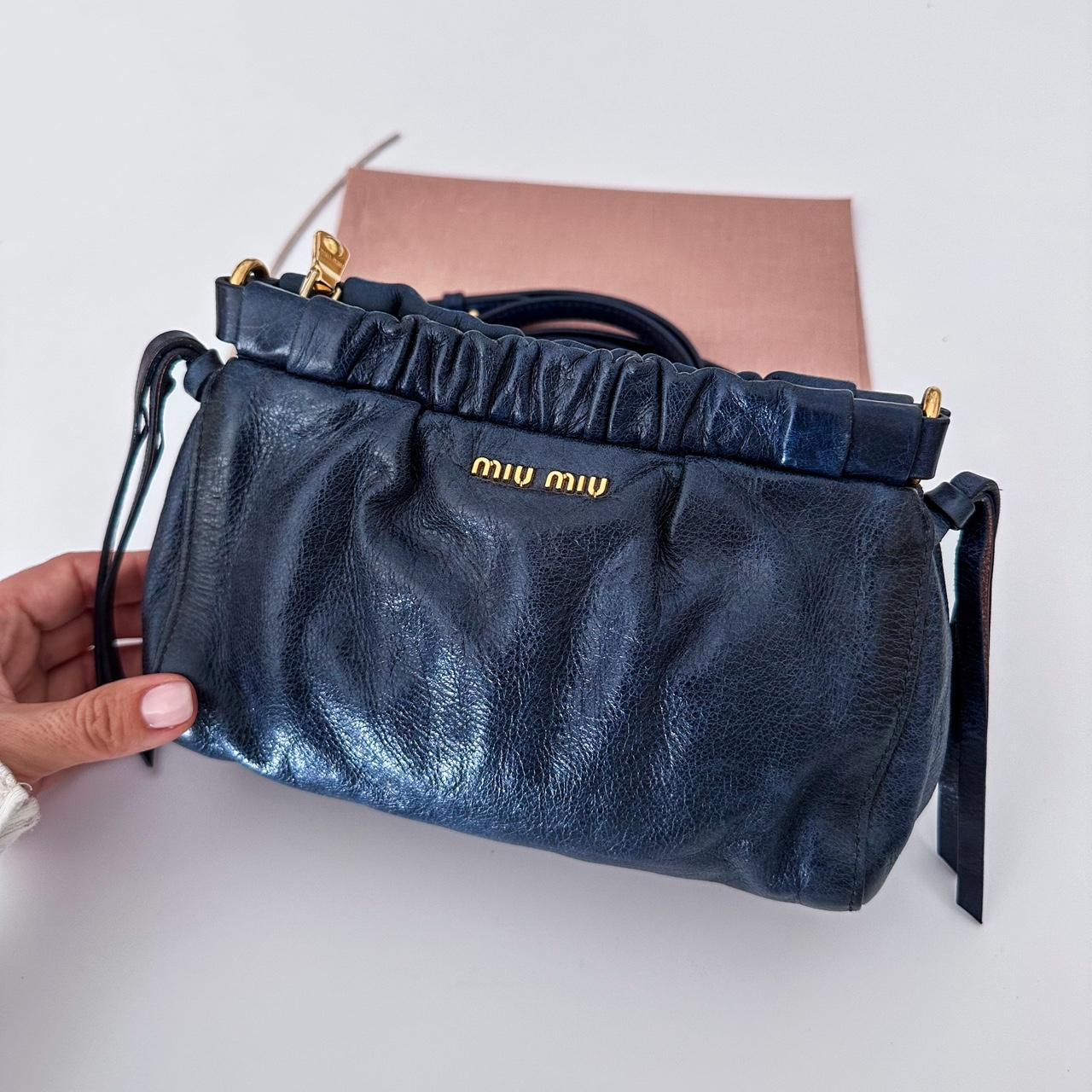 MIU MIU Vitello Style Bag in Blue with Purple | Depop