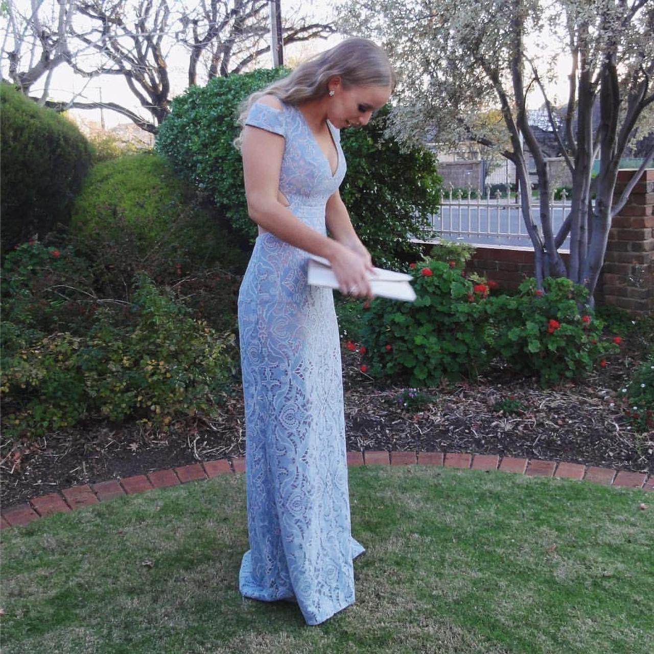 BCBGMAXAZRIA Ava cutout maxi dress Colour: blue | Depop