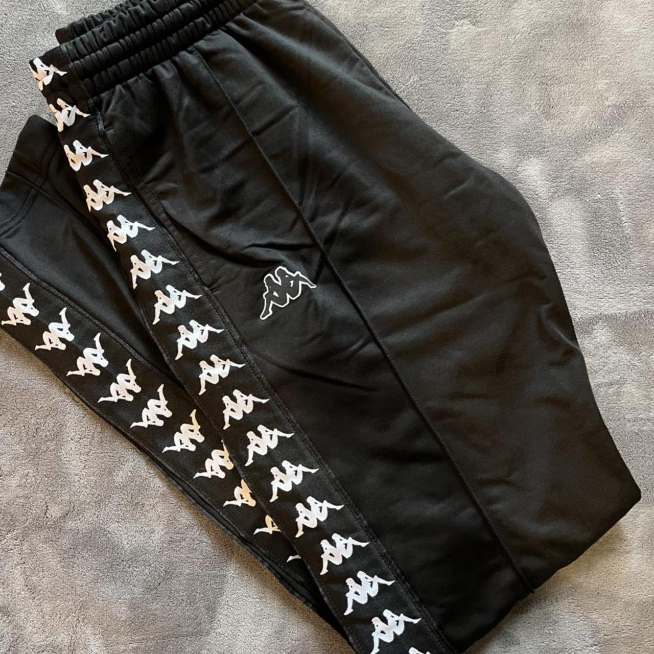 Kappa Men's Black and White Joggers-tracksuits | Depop