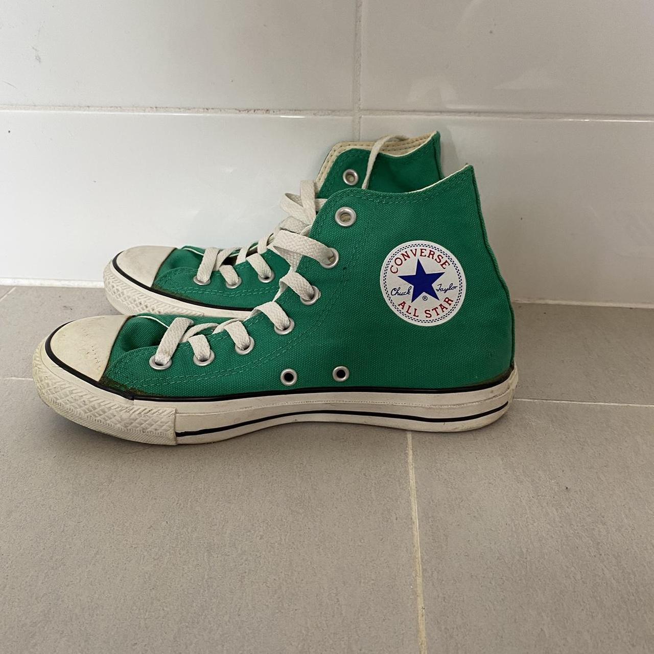 Converse Women's Green and White Footwear | Depop