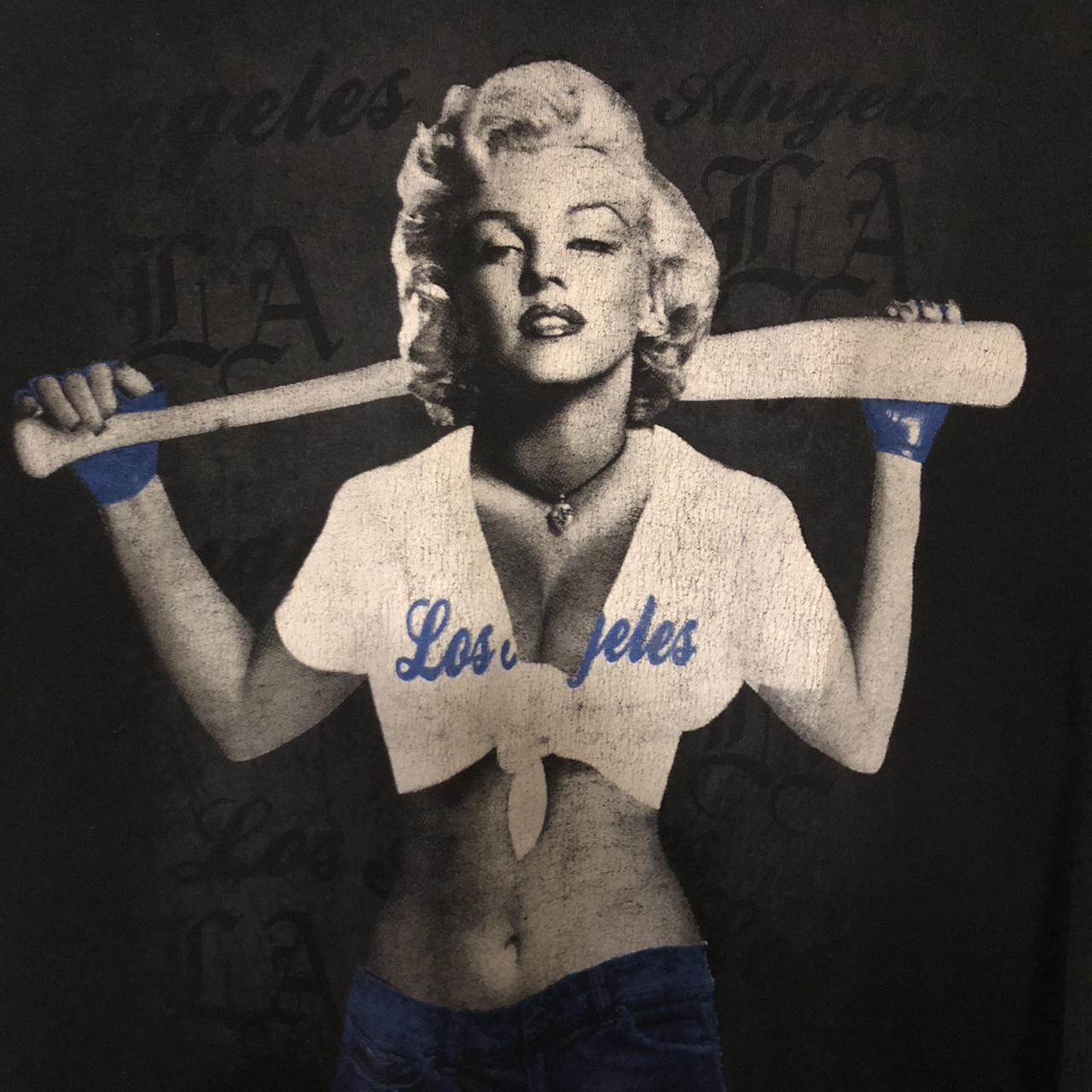 LA DODGERS & MARILYN MONROE Fan Black Shaka Wear T Shirt ~Size