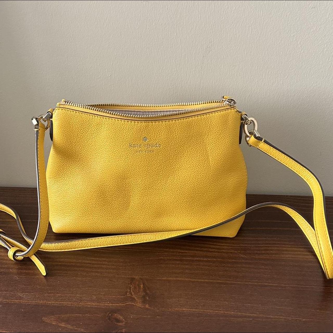 kate spade, Bags, Kate Spade Yellow Triple Gusset Crossbody Purse