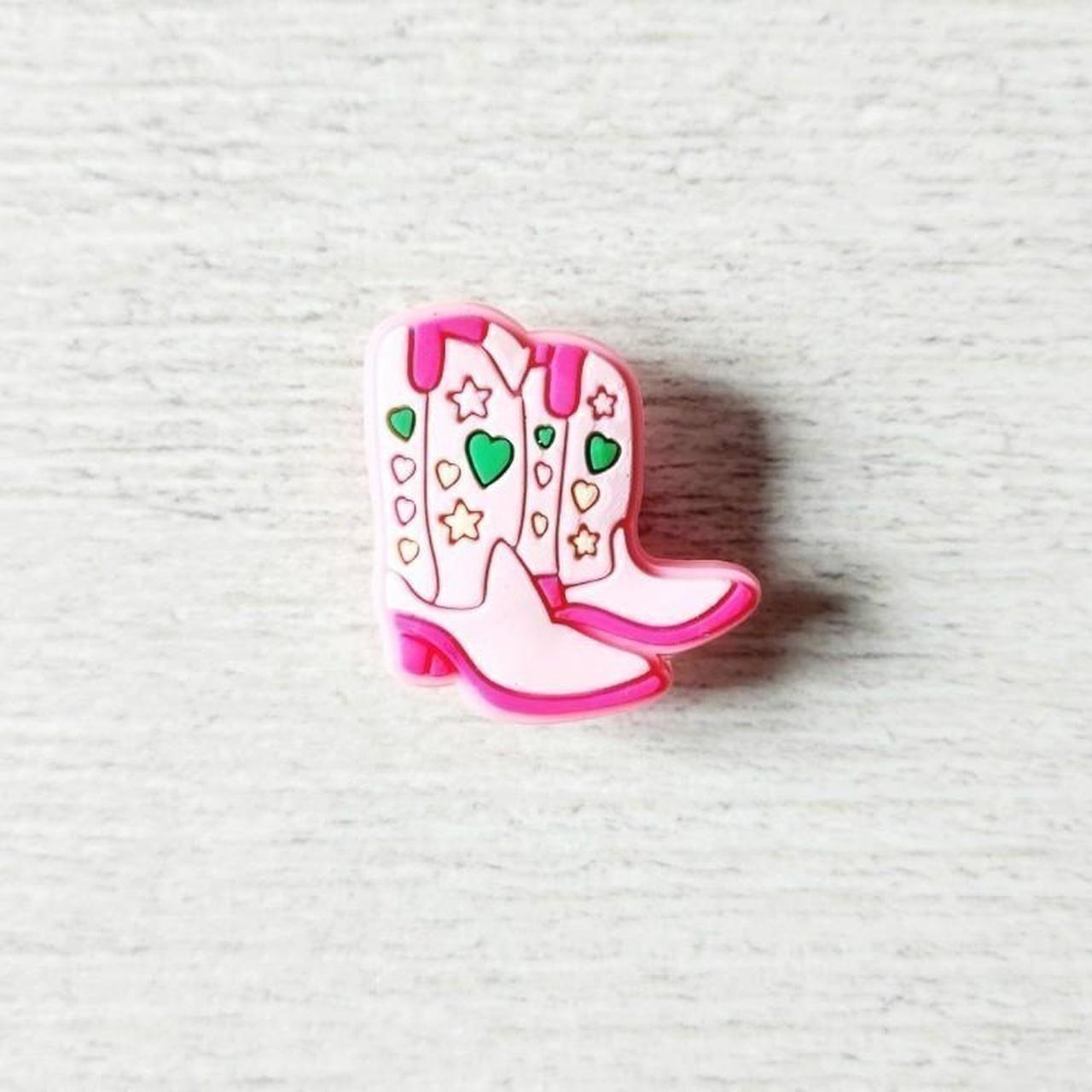Super funky Pink cowboy heart Boots 🤠 Jibbitz Depop