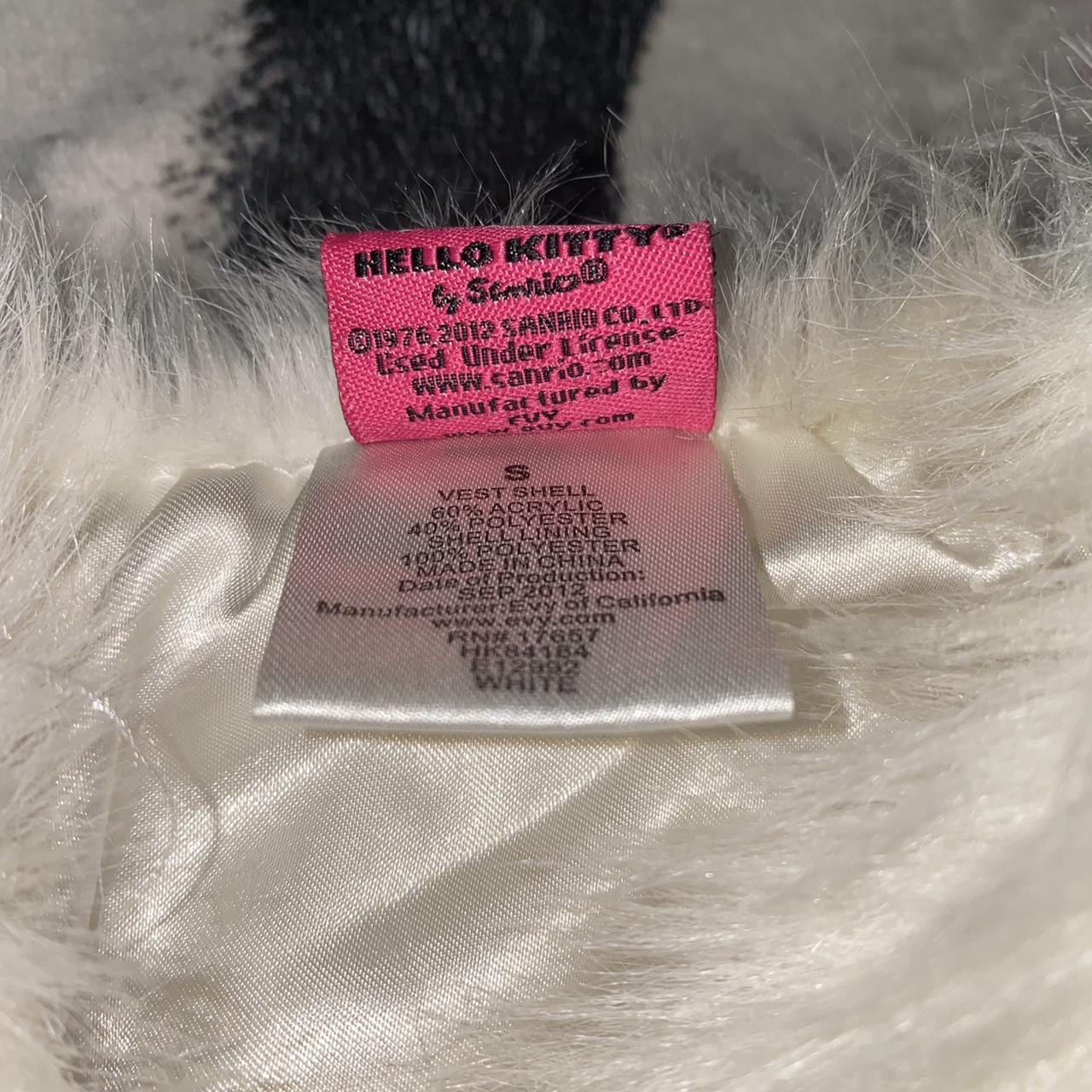 Kitty vest 🎀 y2k sanrio fuzzy vest with pom poms and... - Depop