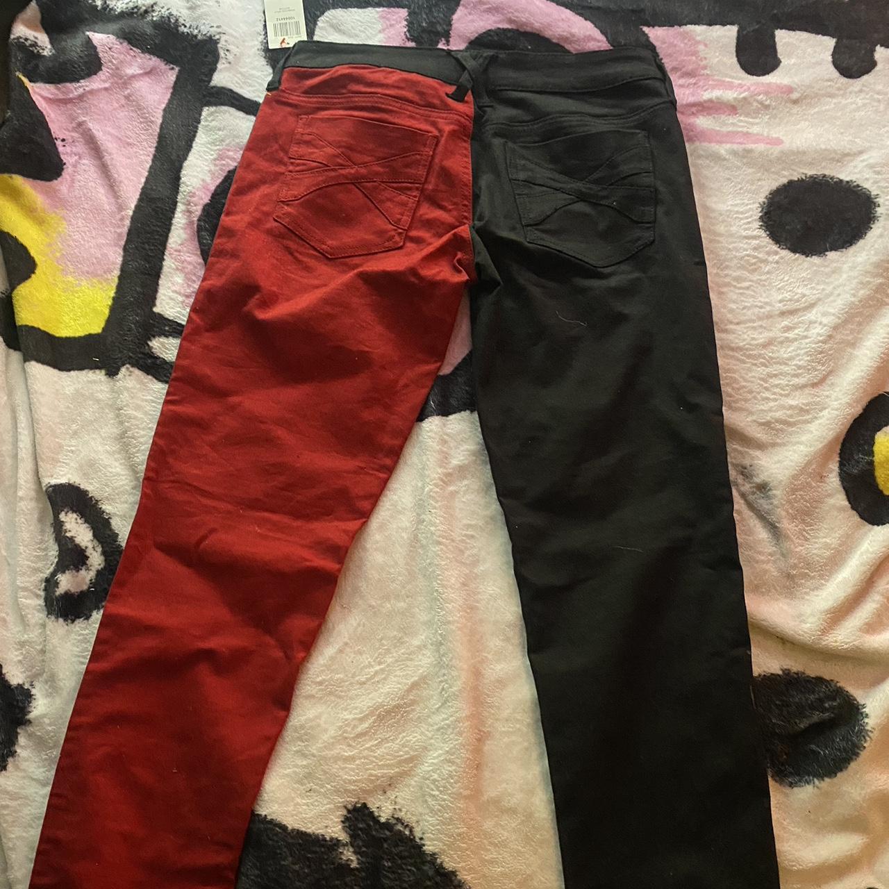 Hot Topic Women's Red and Black Jeans | Depop