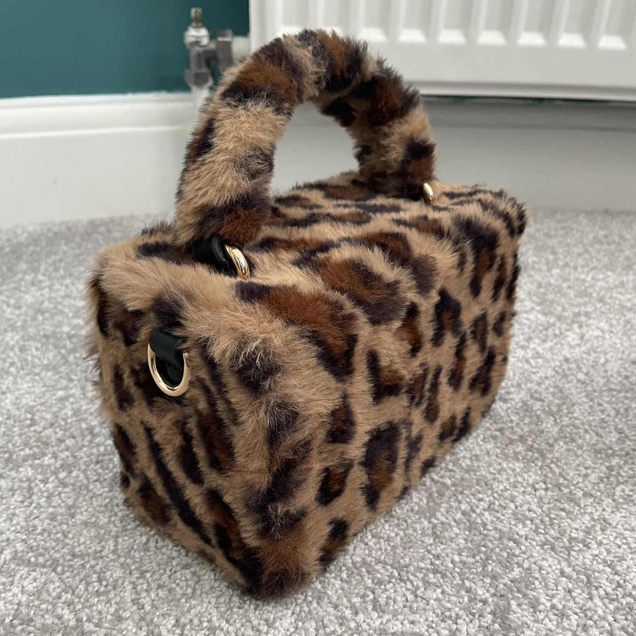 Fluffy leopard print deals bag topshop