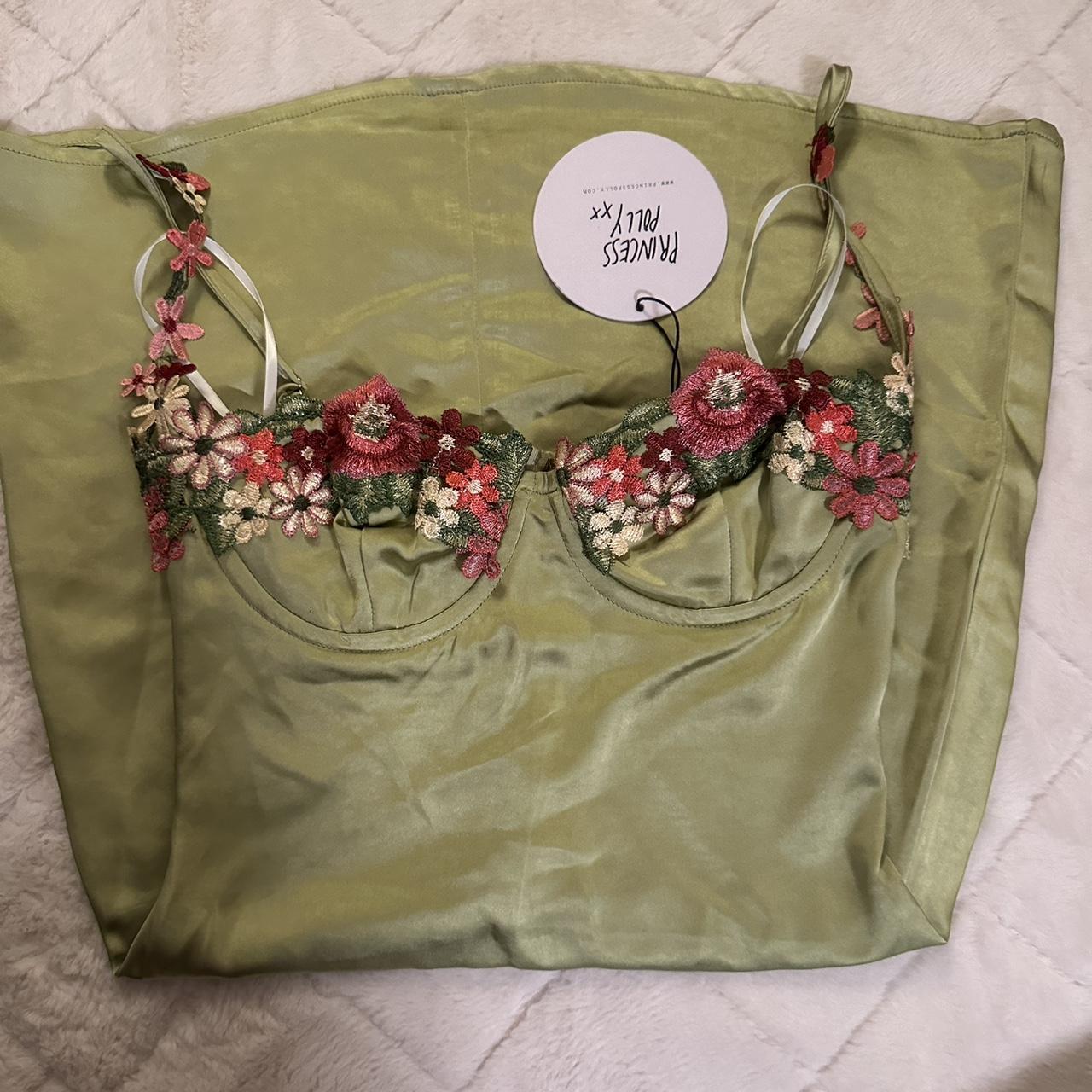 Nwt Princess Polly Kenzie Mini Dress Green Size 2 Depop