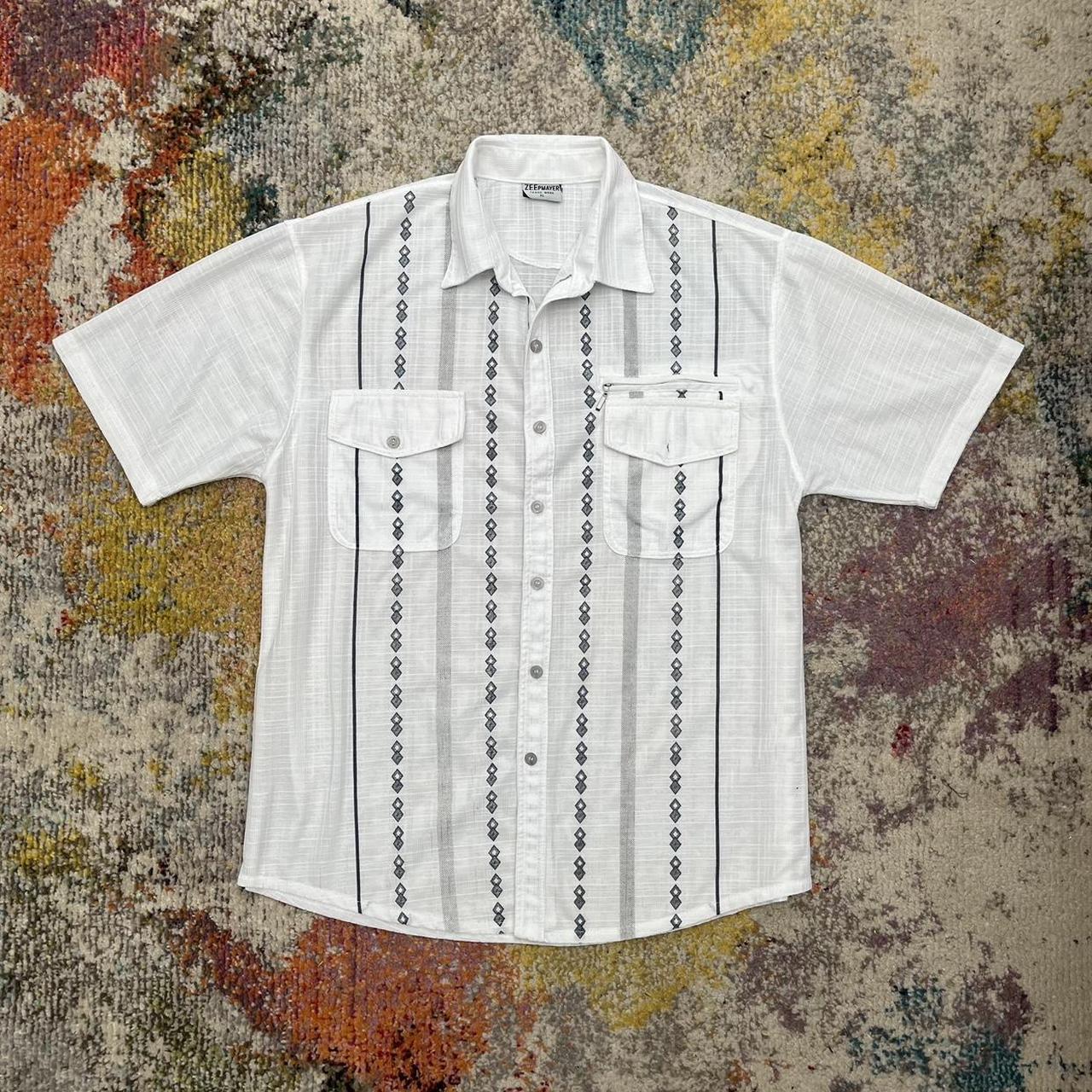 Vintage ZEEPMAYER Cuban/Panama Shirt In White | Depop