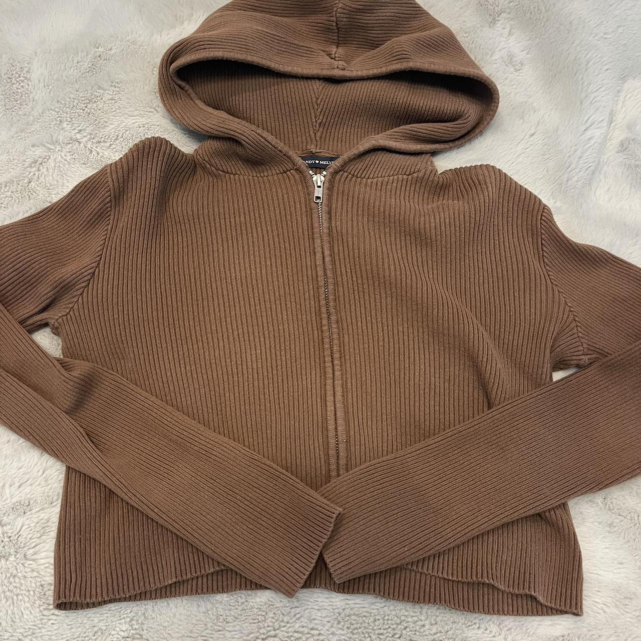 brandy melville brown arden hoodie Depop
