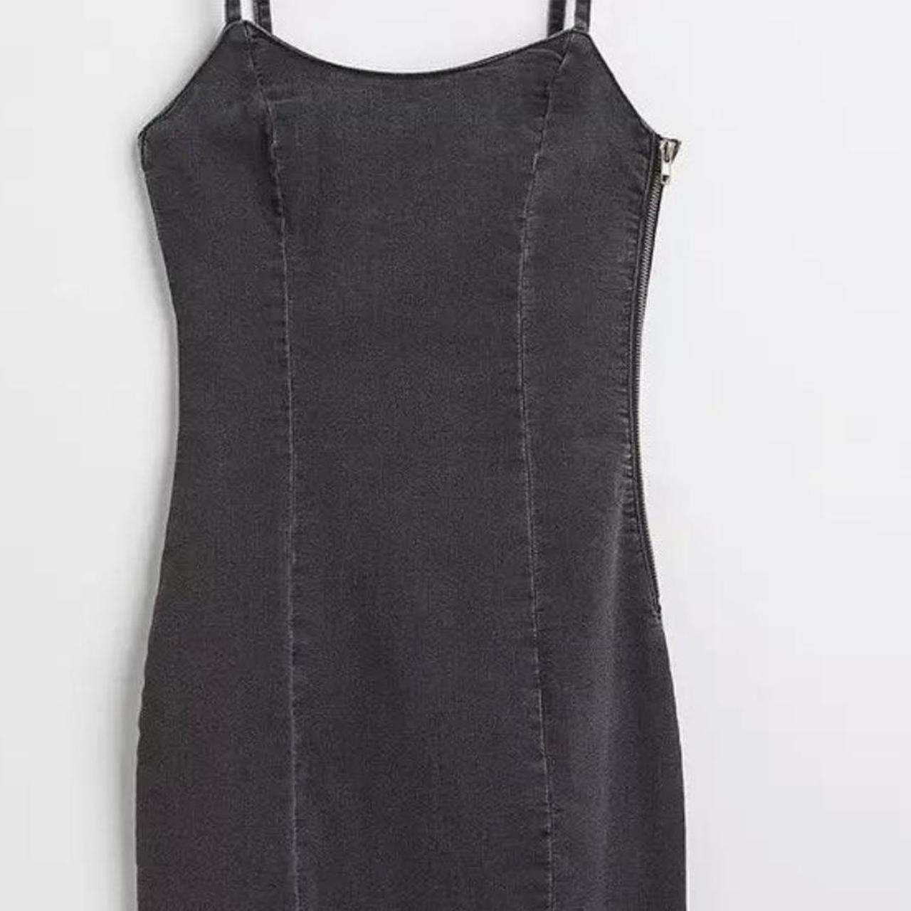 H&M denim grey mini skirt, tight and