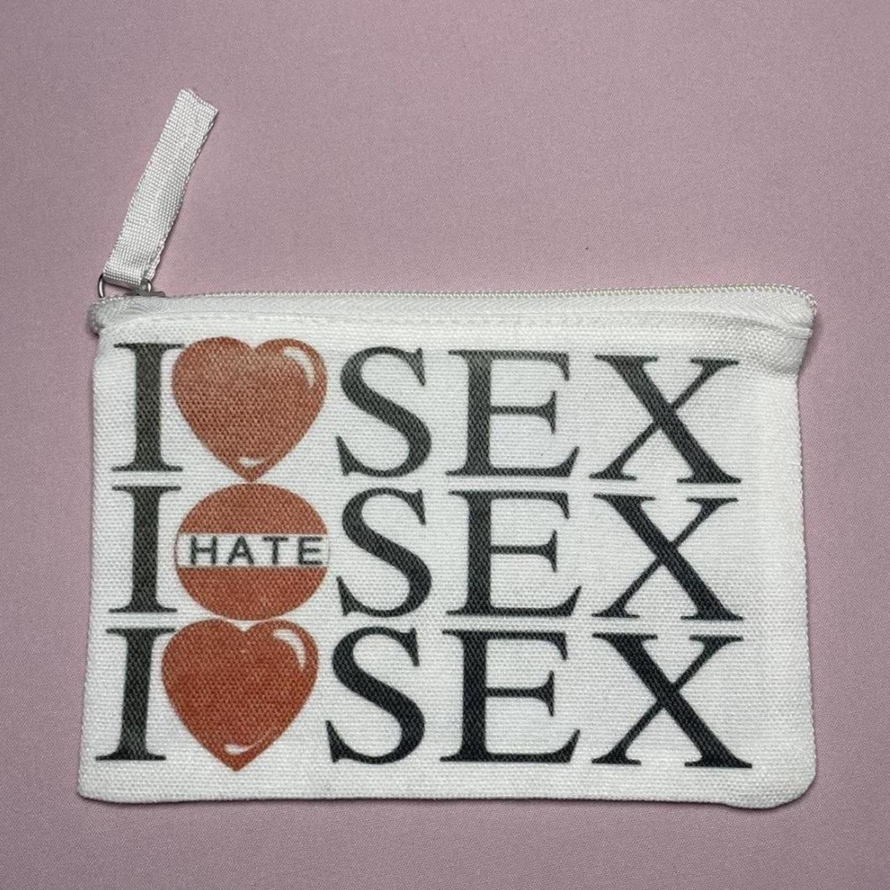 4x6 inch mini pouch bag I ❤️ sex design Hand... | Depop