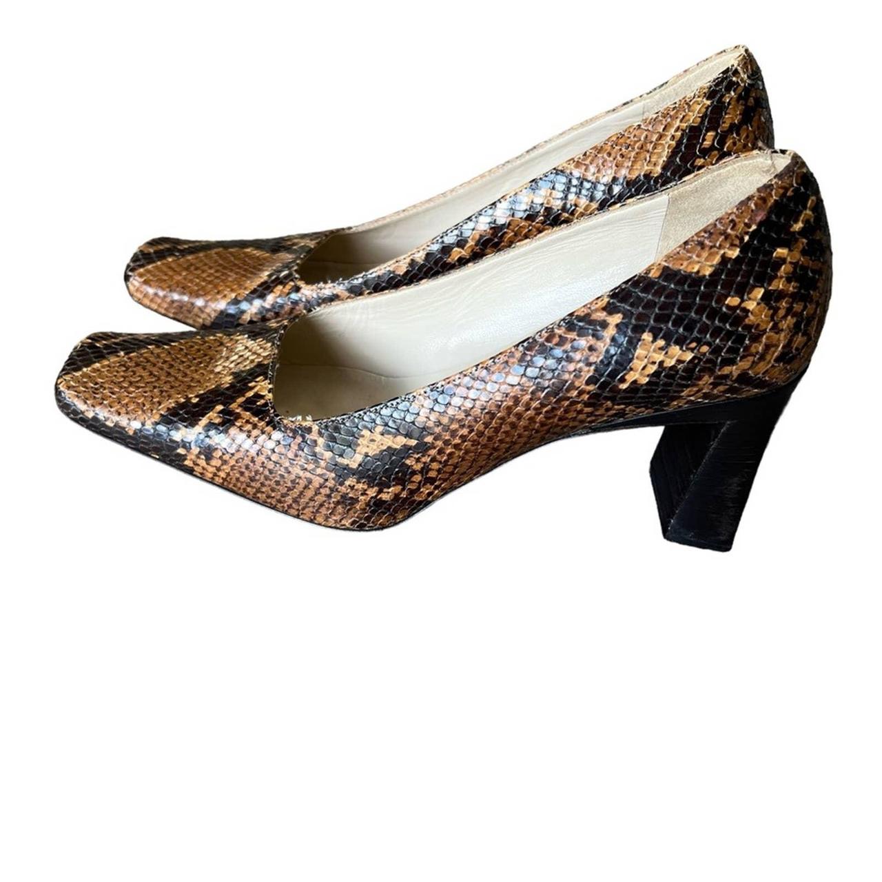 Carmel Mocha Python Snake Skin print Leather... | Depop