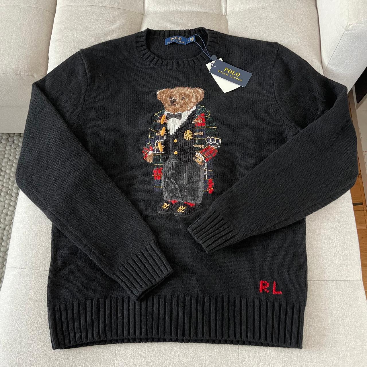 Polo Ralph Lauren Men's Black and Red Jumper | Depop