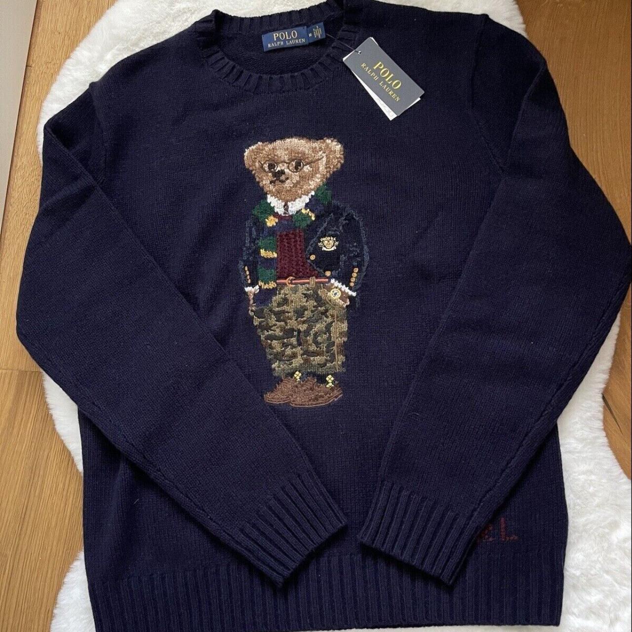 Polo RALPH LAUREN BEAR JUMPER , Preppy Camo Crew...