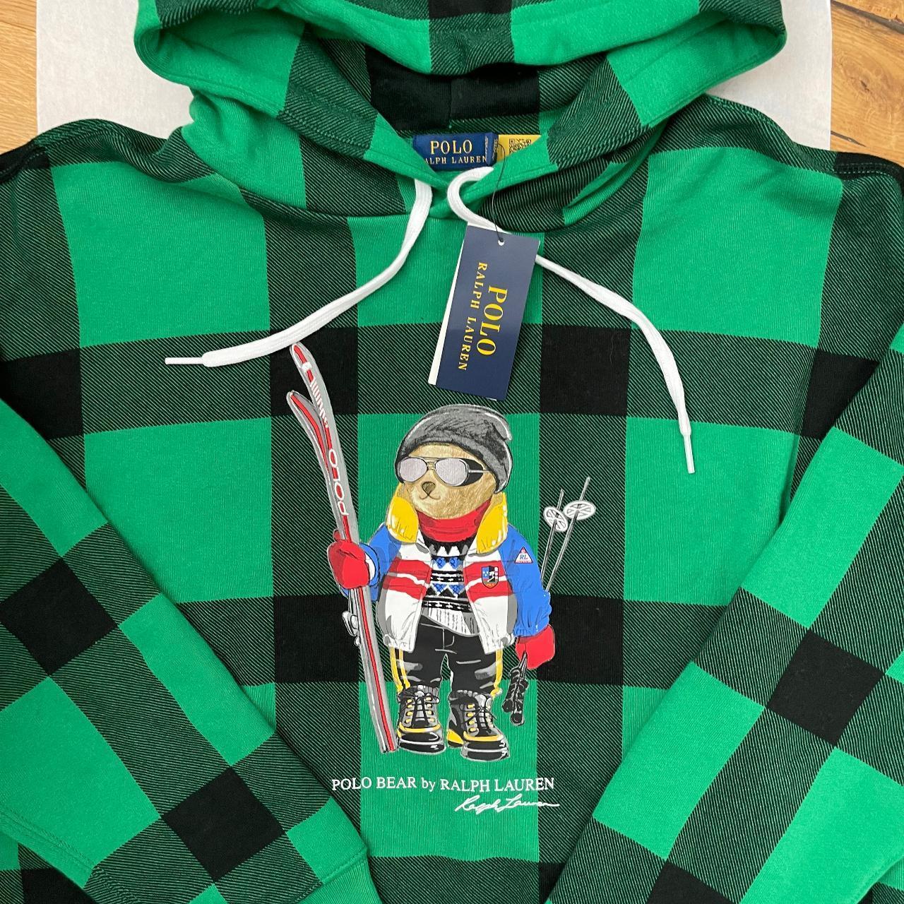 POLO Ralph on sale Lauren Holiday Heritage 3 Horses Green Plaid Hoodie NWT Small