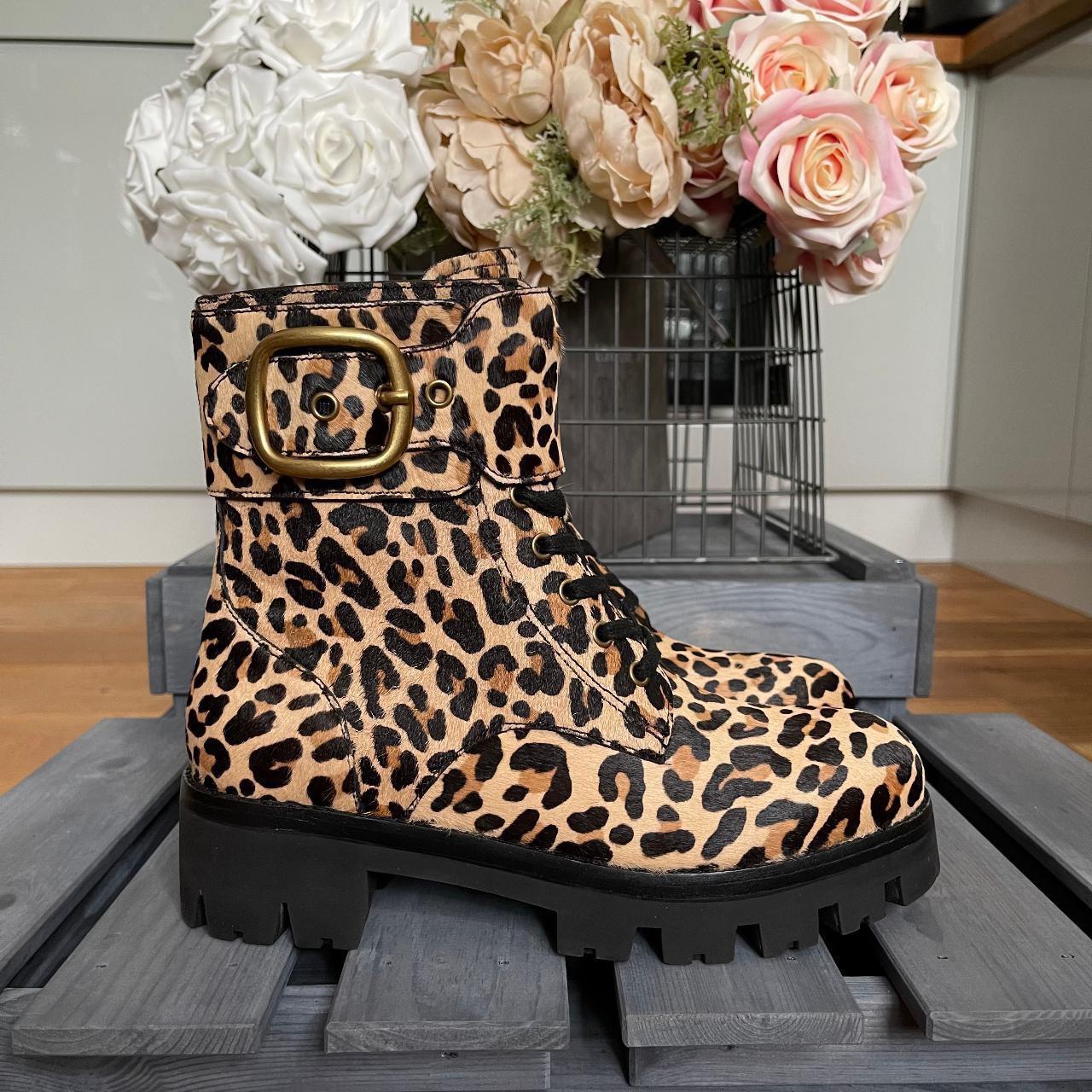 Coach leopard boots best sale