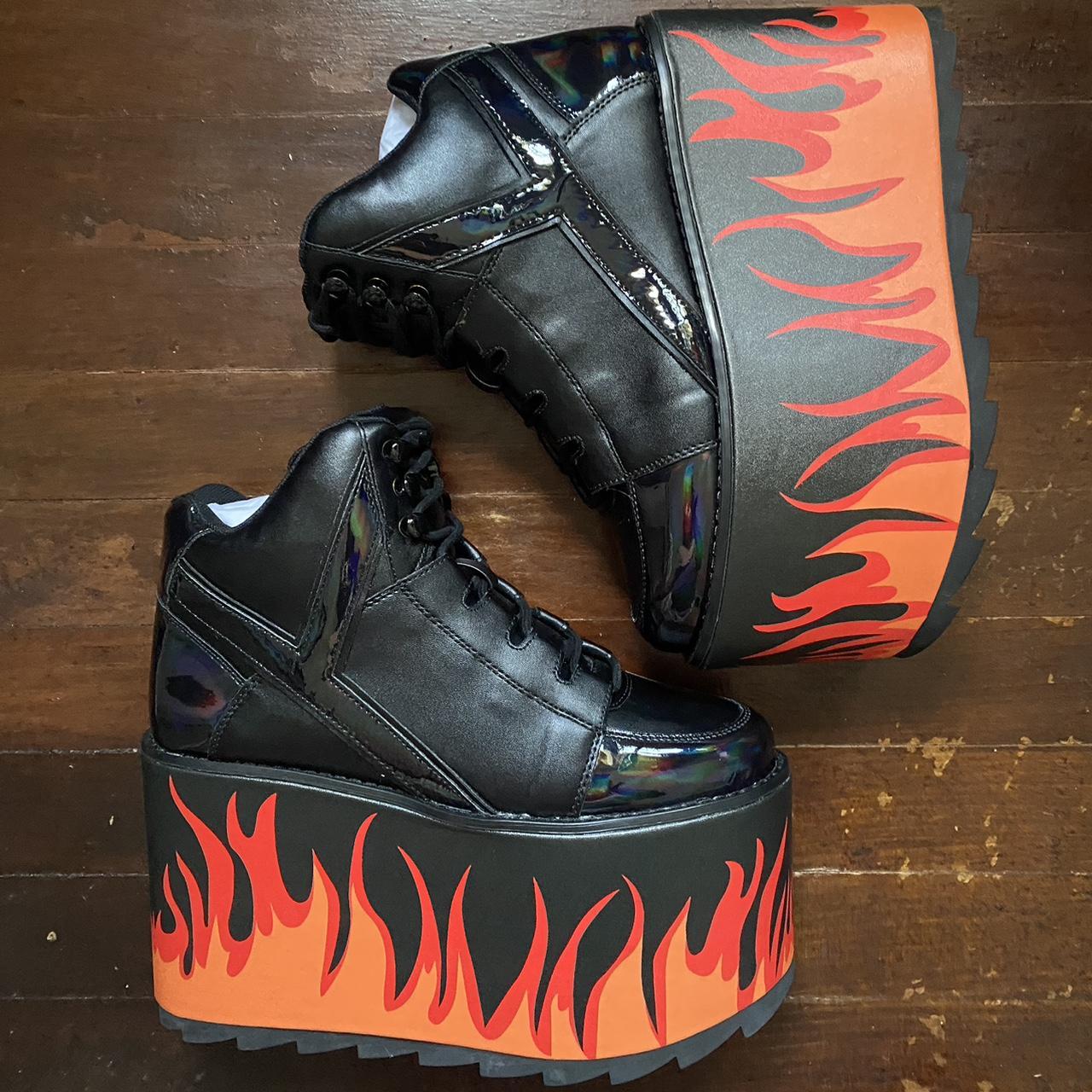 flame platform shoes