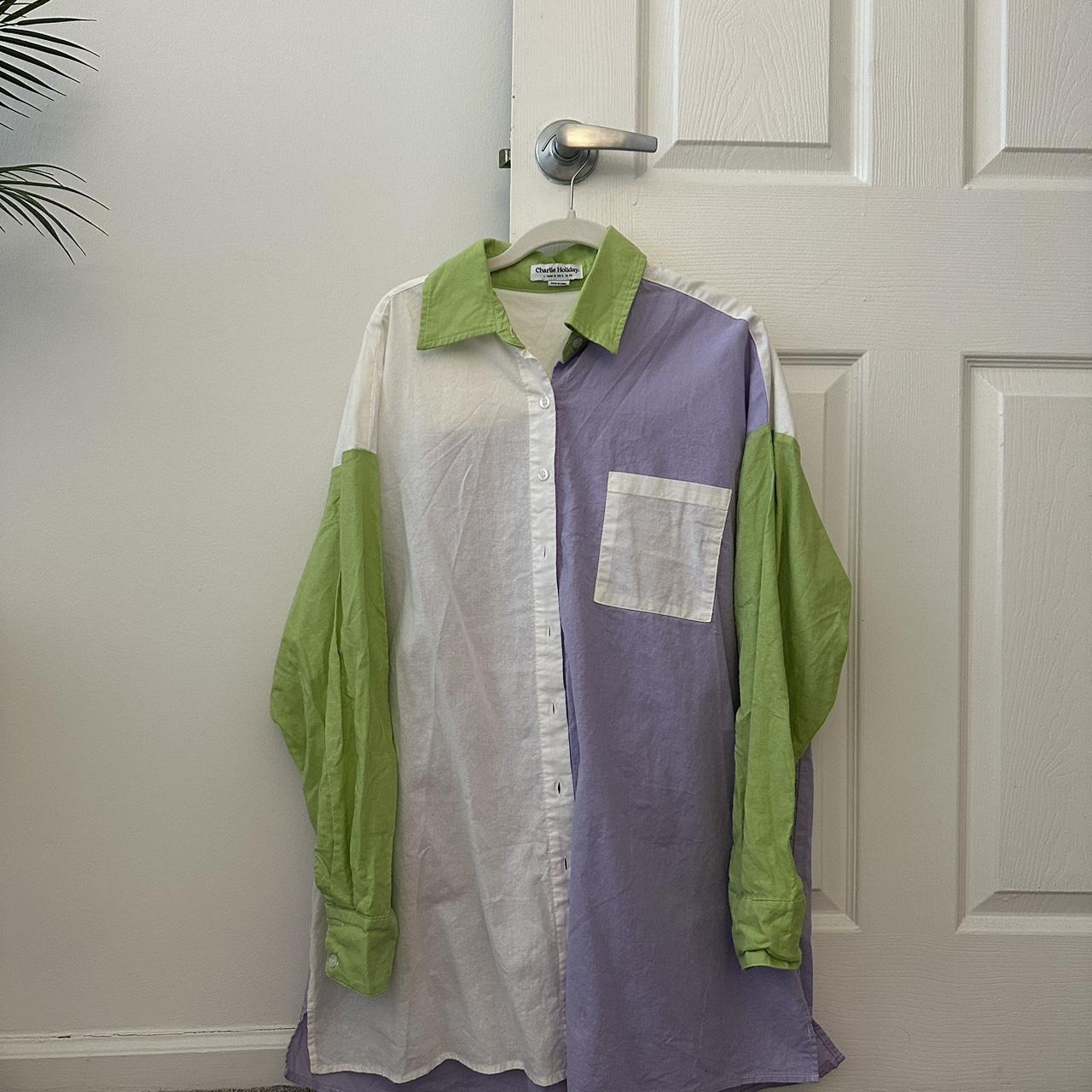 Charlie Holiday Women's Green and Purple Blouse