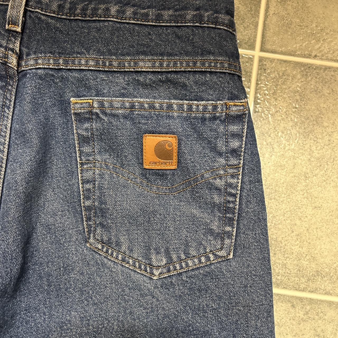 Relaxed Fit Fleece Lined Carhartt Jeans 30x34 - Depop