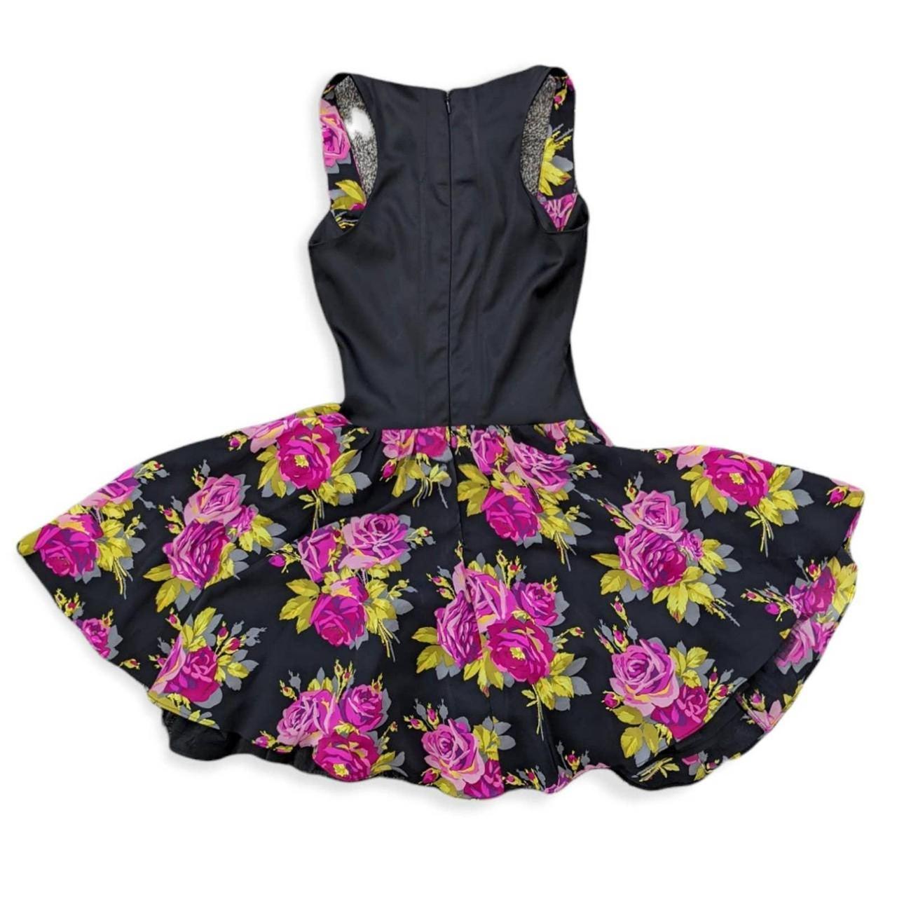 Silk Floral Corset Dress Betsey Johnson Silk Dress... - Depop