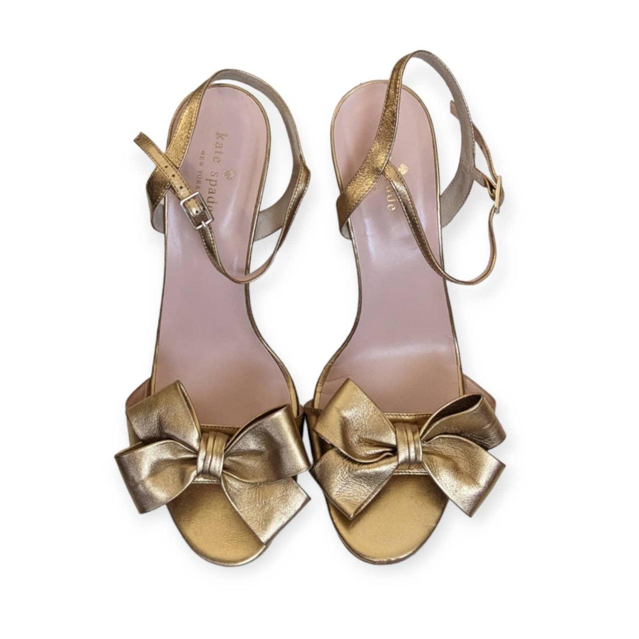 Kate spade discount gold bow heels