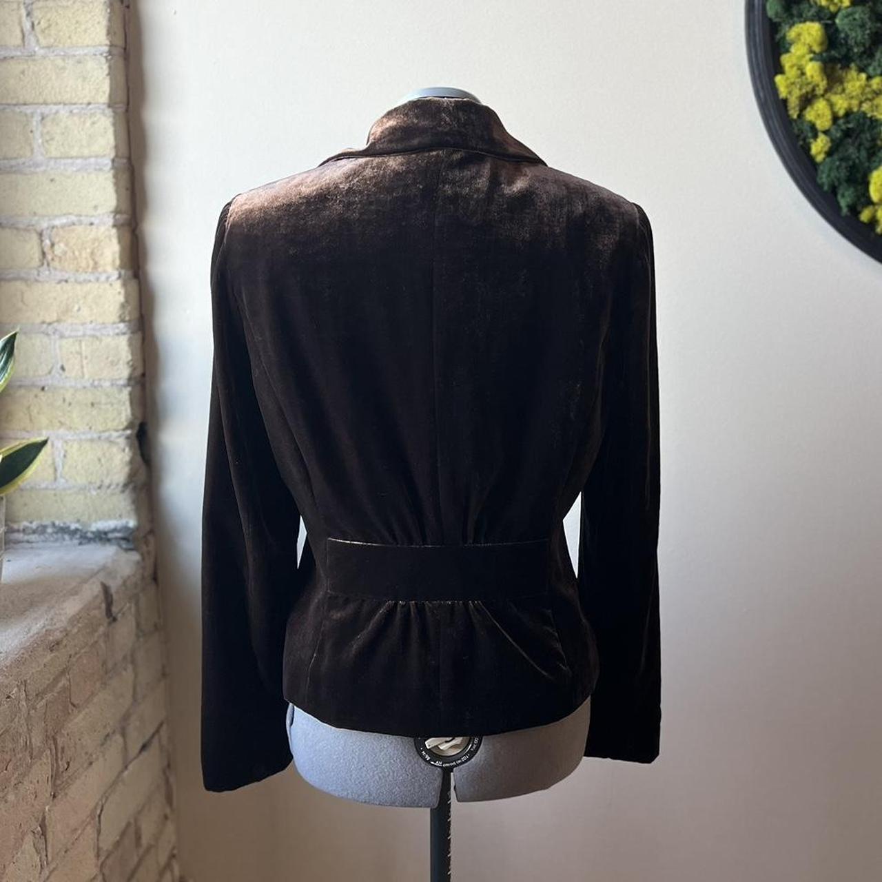 Chocolate brown velvet blazer, perfect for the... - Depop