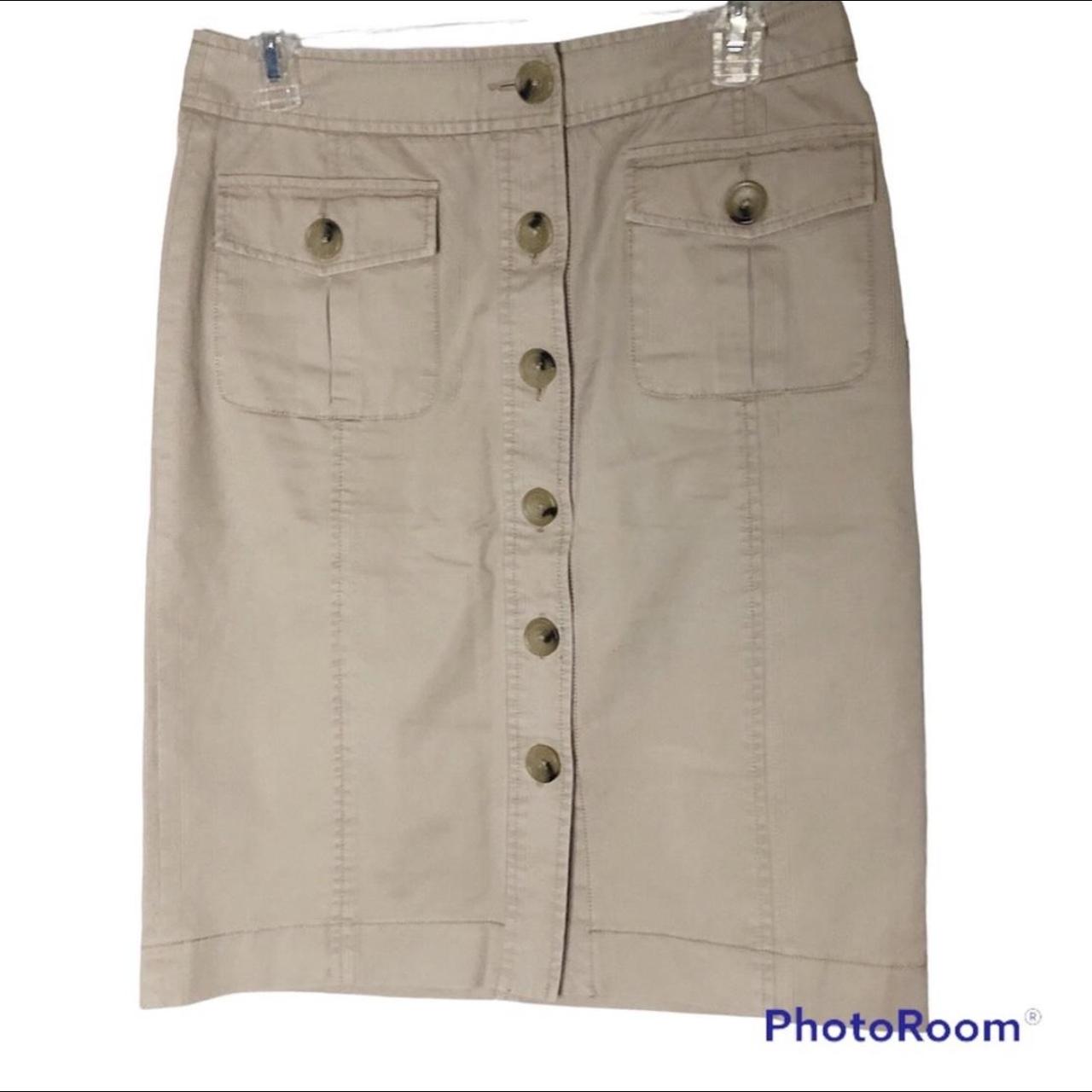 Khaki skirt banana republic best sale